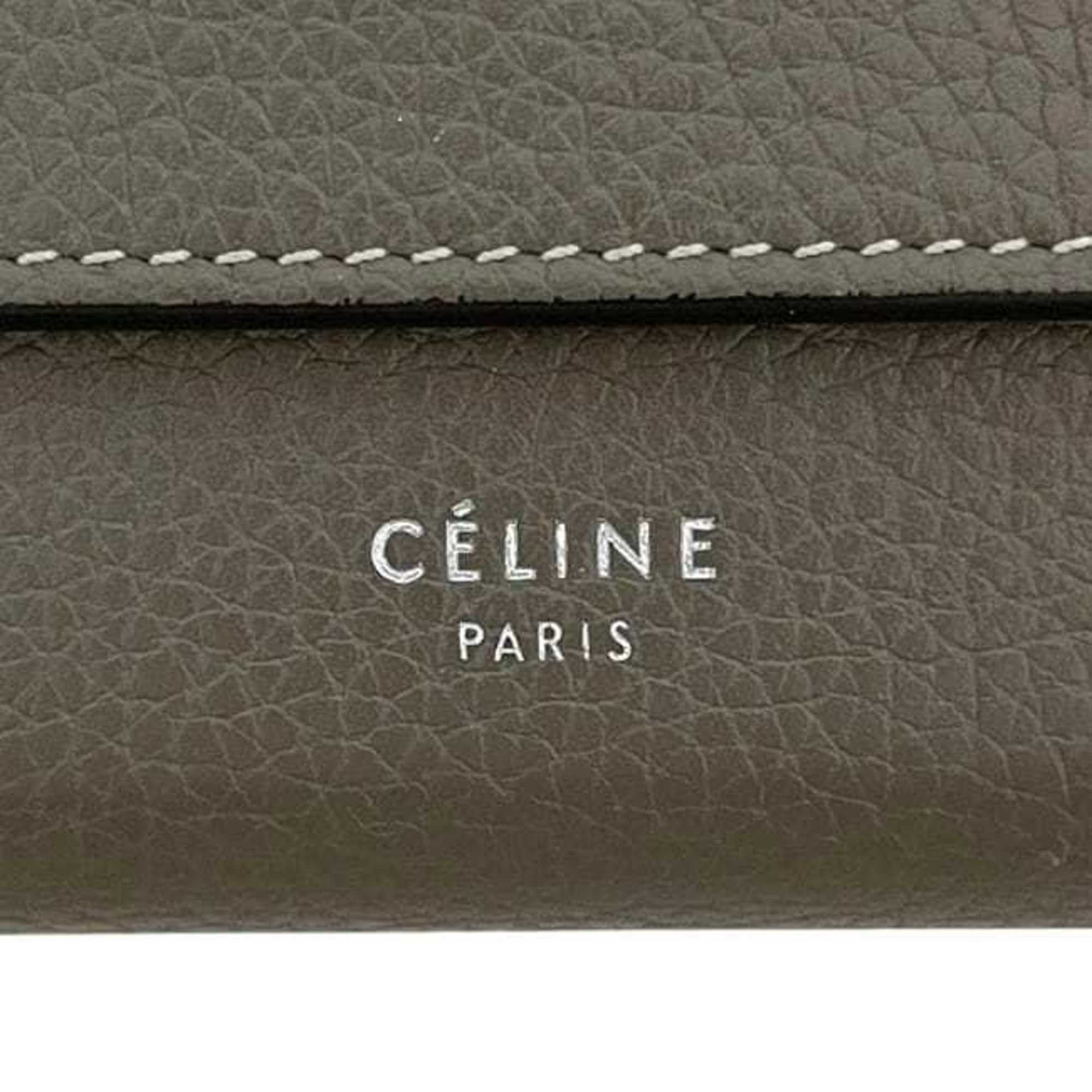 Celine Gray Yellow Leather Wallet (Tri-Fold) (Pre-Owned)