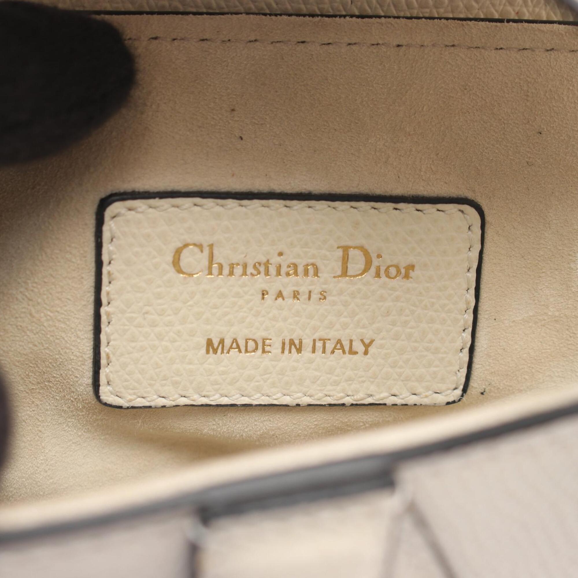 Christian Dior White Leather Handbag Saddle Bag (Pre-Owned)