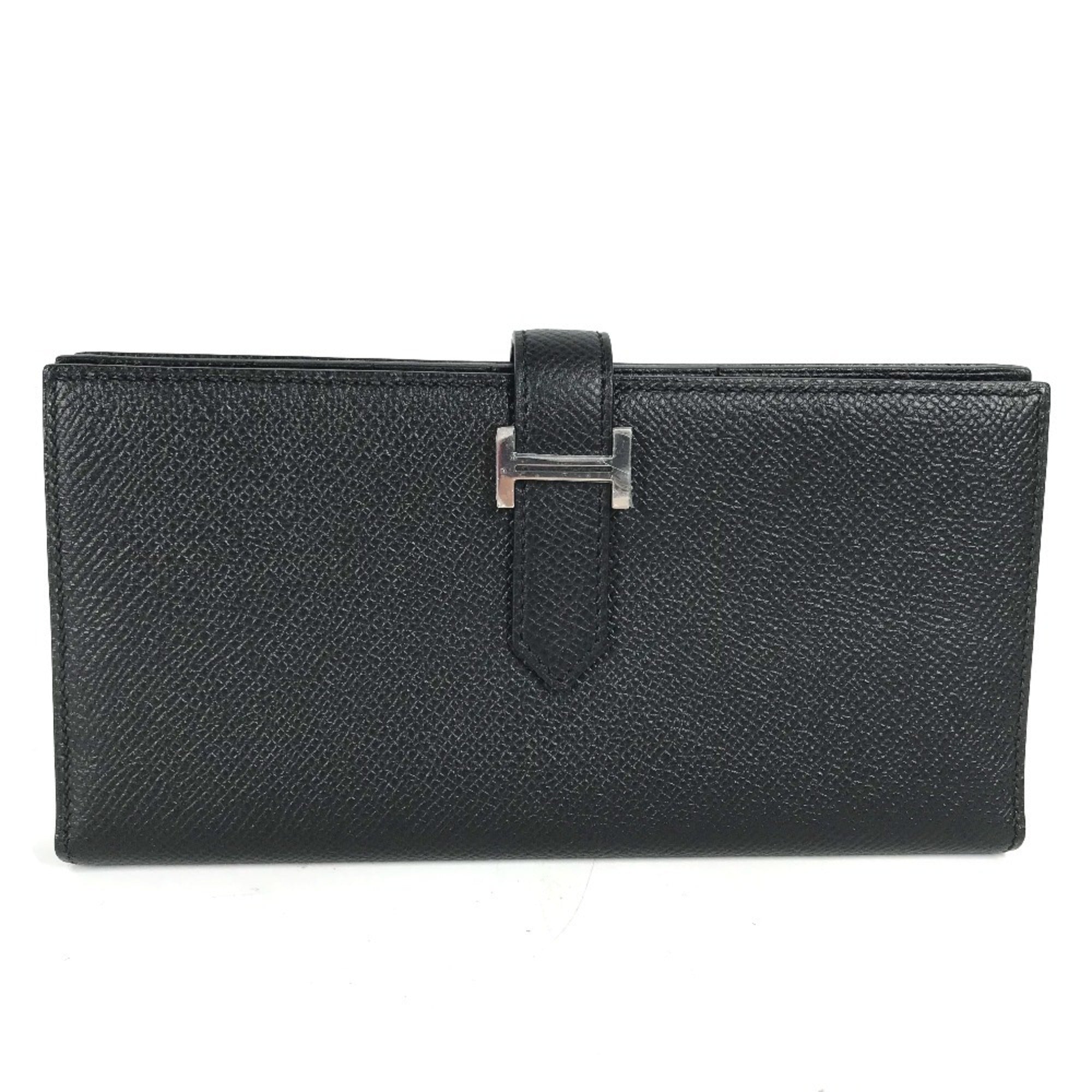Hermes Black Epsom Leather Long Wallet (Bi-Fold) (Pre-Owned)