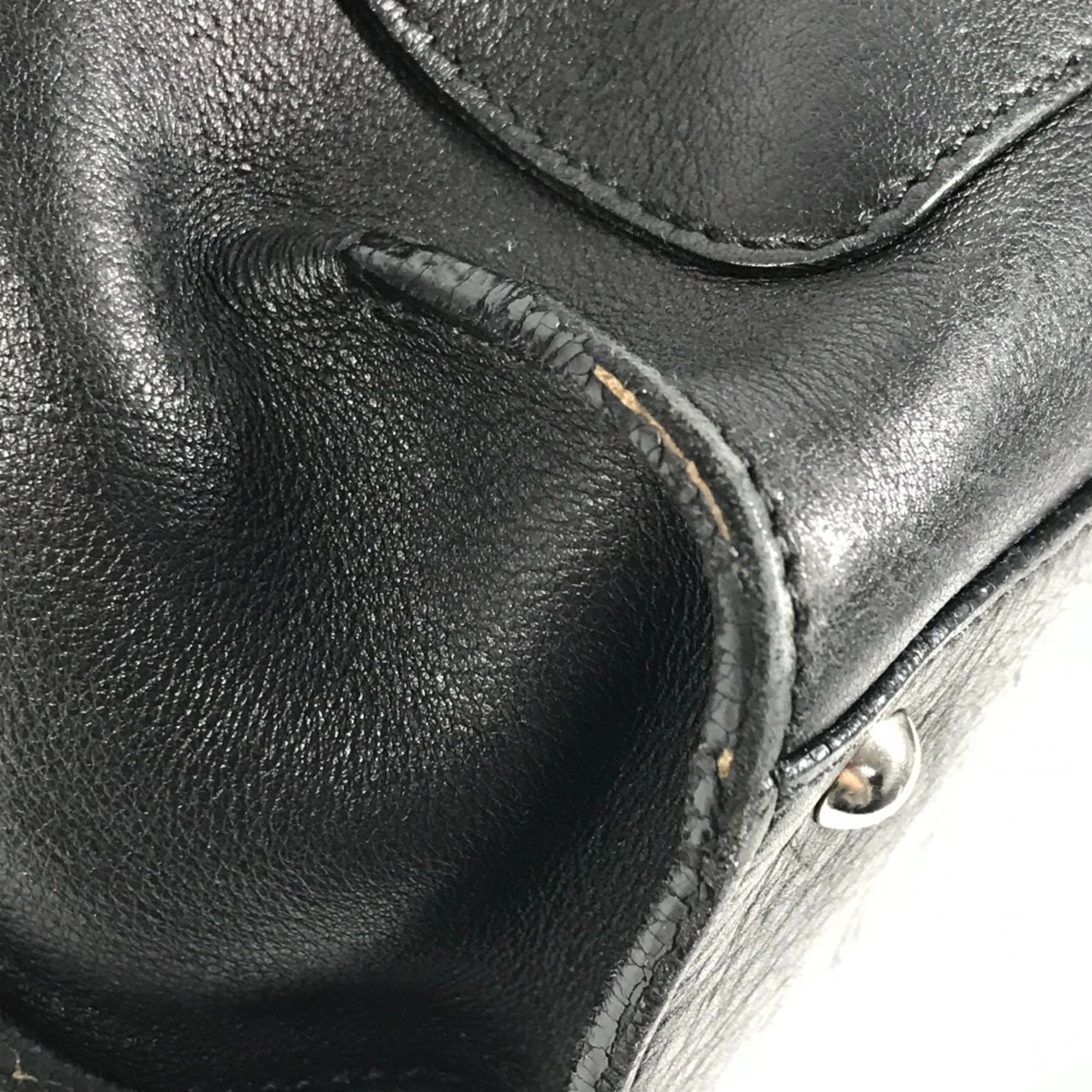 Salvatore Ferragamo Black Leather Shoulder Bag Tote Bag (Pre-Owned)
