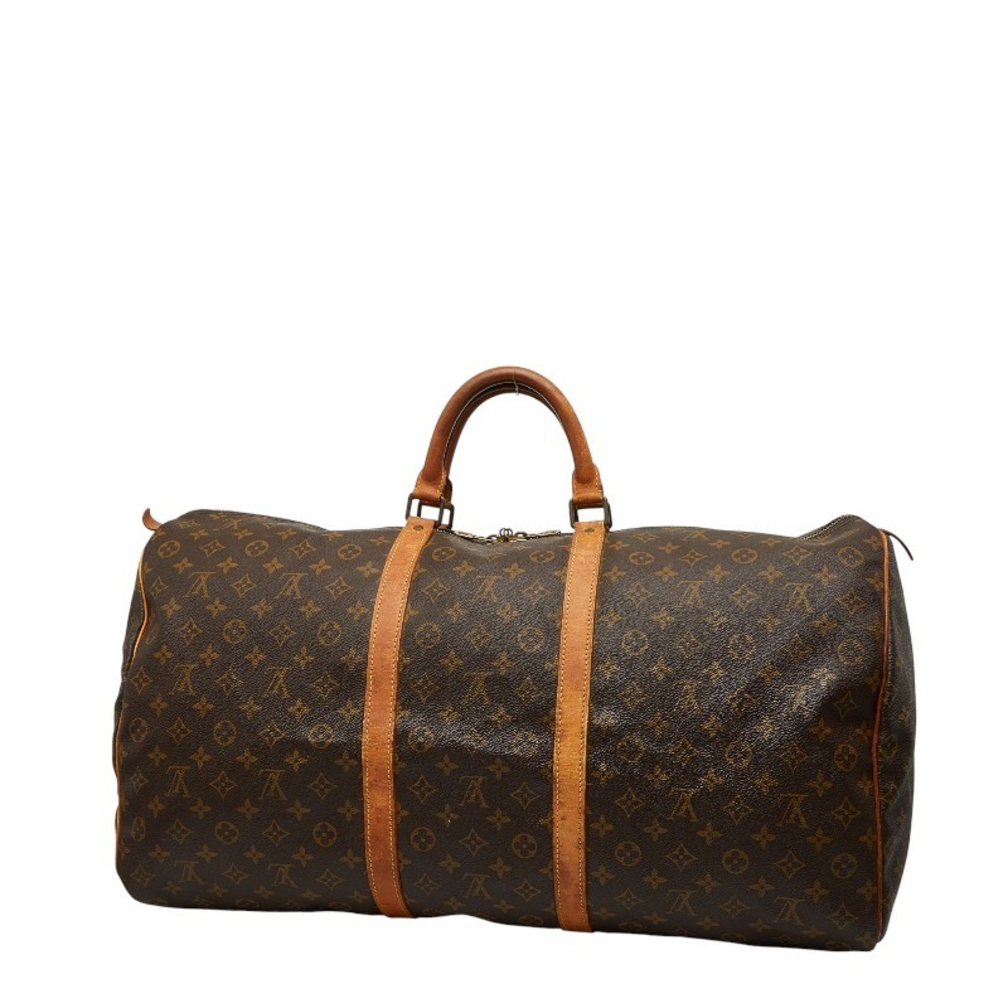 Louis Vuitton Brown Pvc Leather Boston Bag (Pre-Owned)