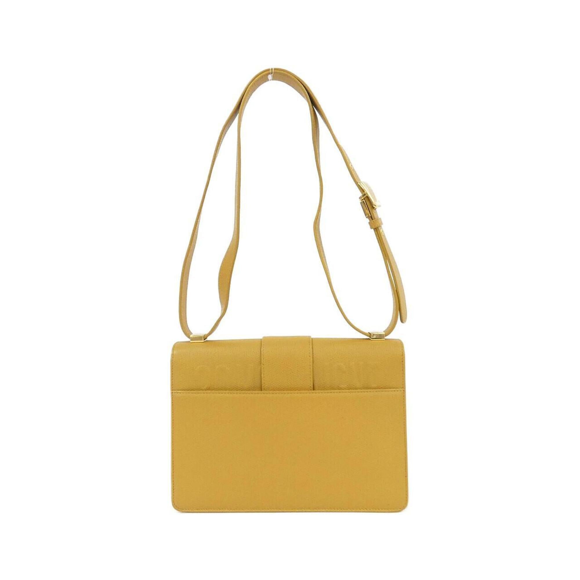 Christian Dior Dark Yellow Leather Shoulder Bag (Pre-Owned)