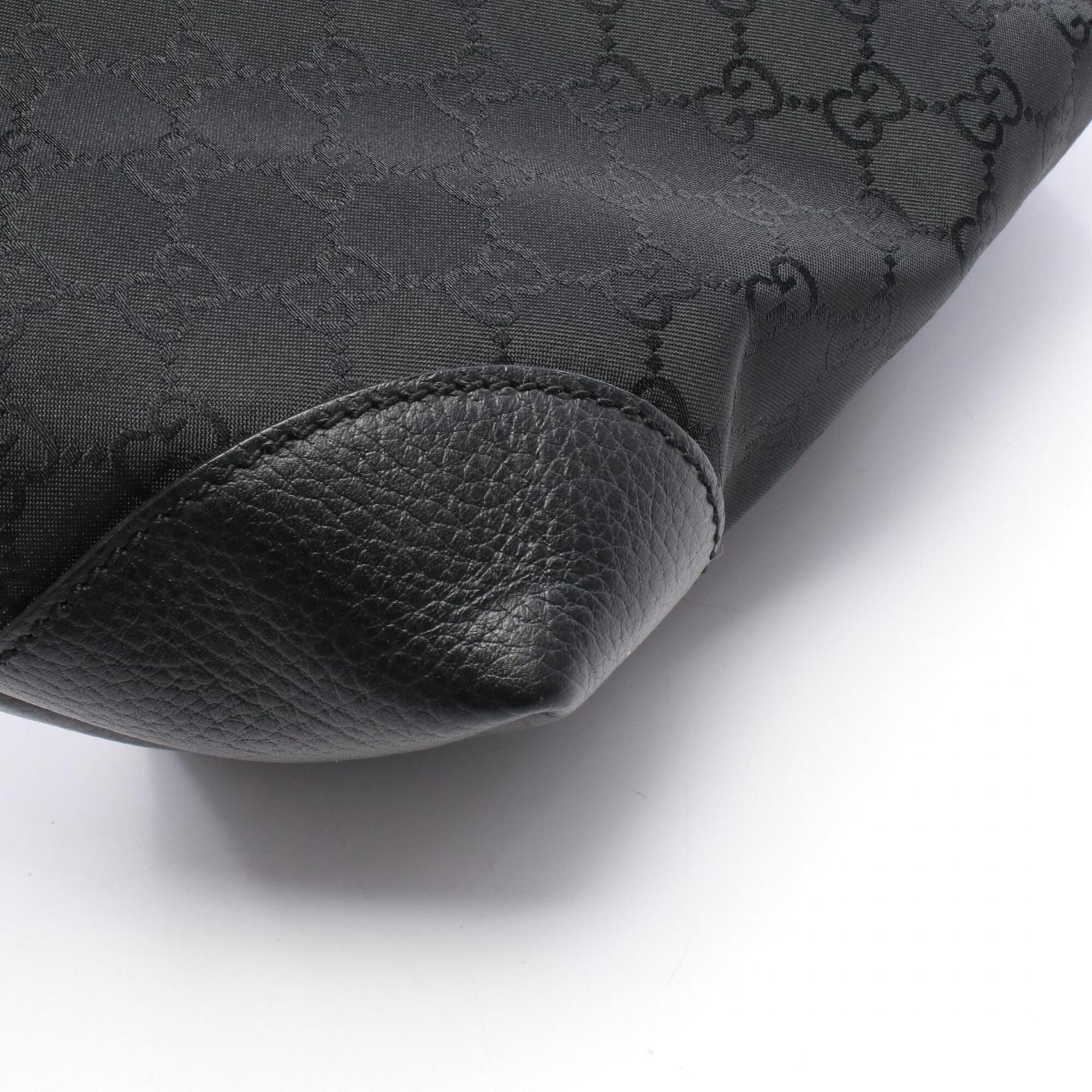 Gucci Black Canvas Leather Tote Bag (Pre-Owned)