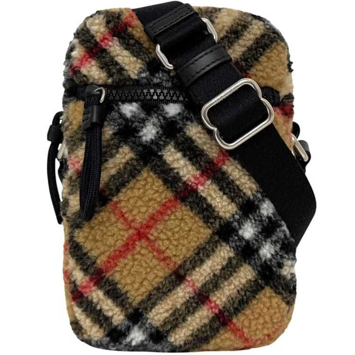 Burberry Beige Wool Leather Shoulder Bag (Pre-Owned)