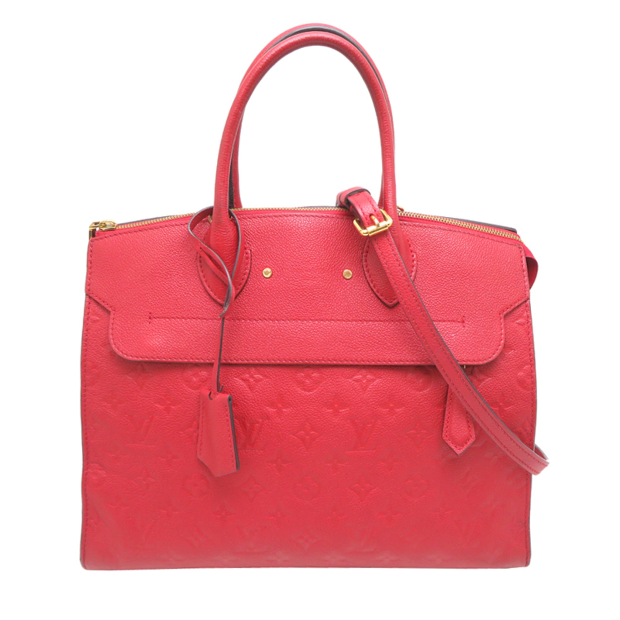 Louis Vuitton Red Color Monogram Empreinte Handbag (Pre-Owned)