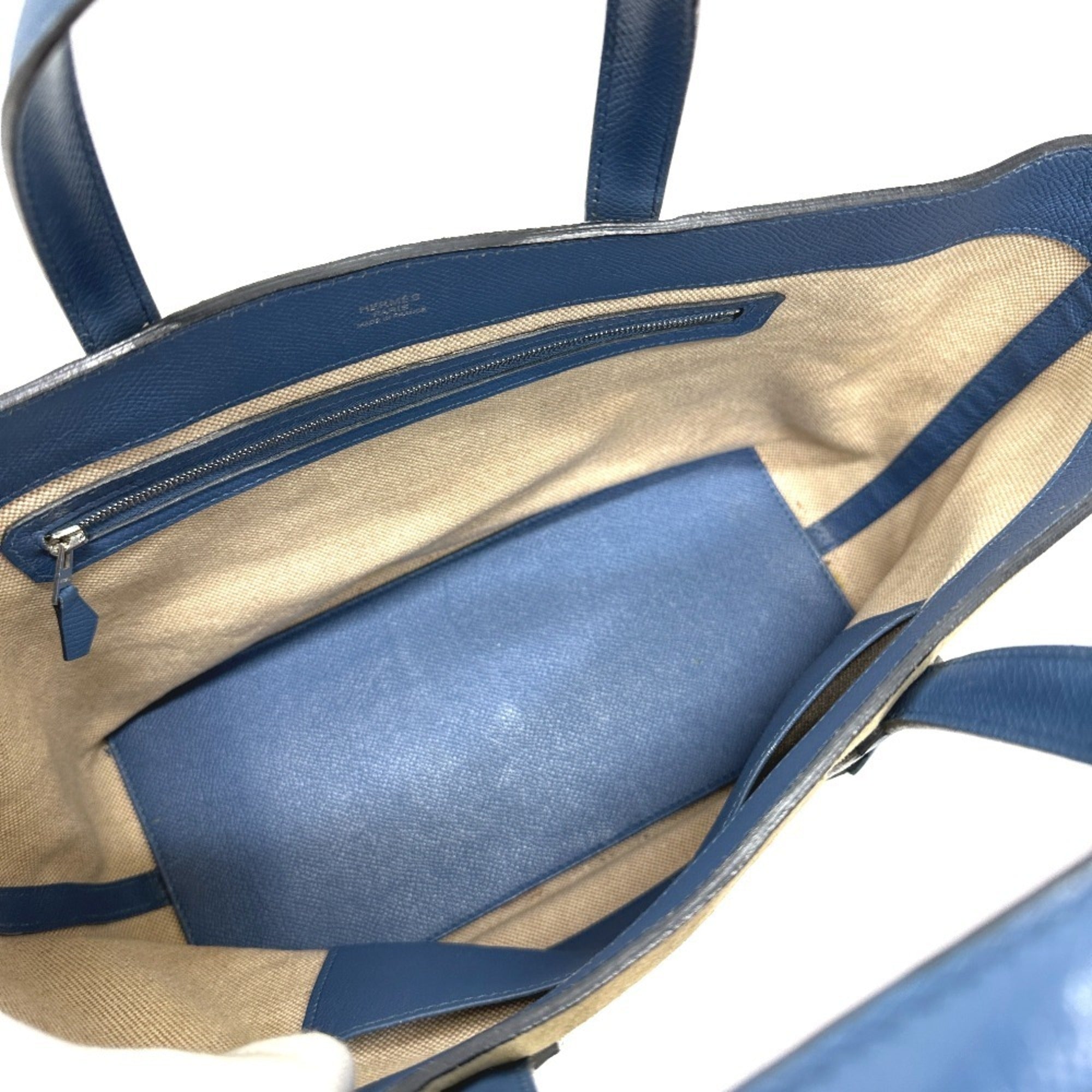 Hermes Blue Agate Epsom Leather Handbag Shoulder Bag Tote Bag (Pre-Owned)