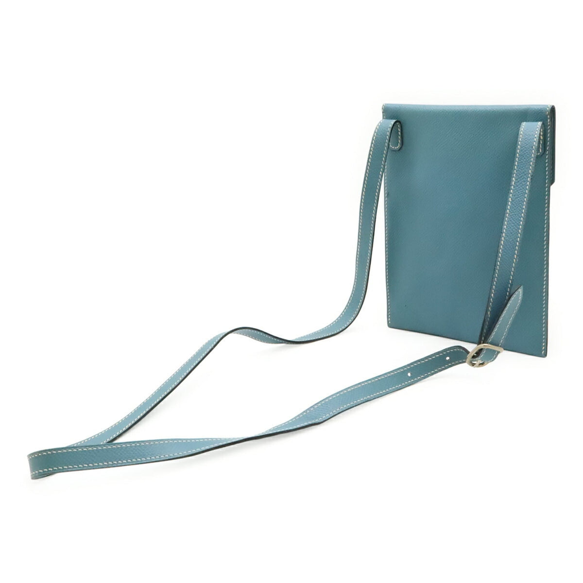 Hermes Light Blue Leather Pochette Shoulder Bag (Pre-Owned)
