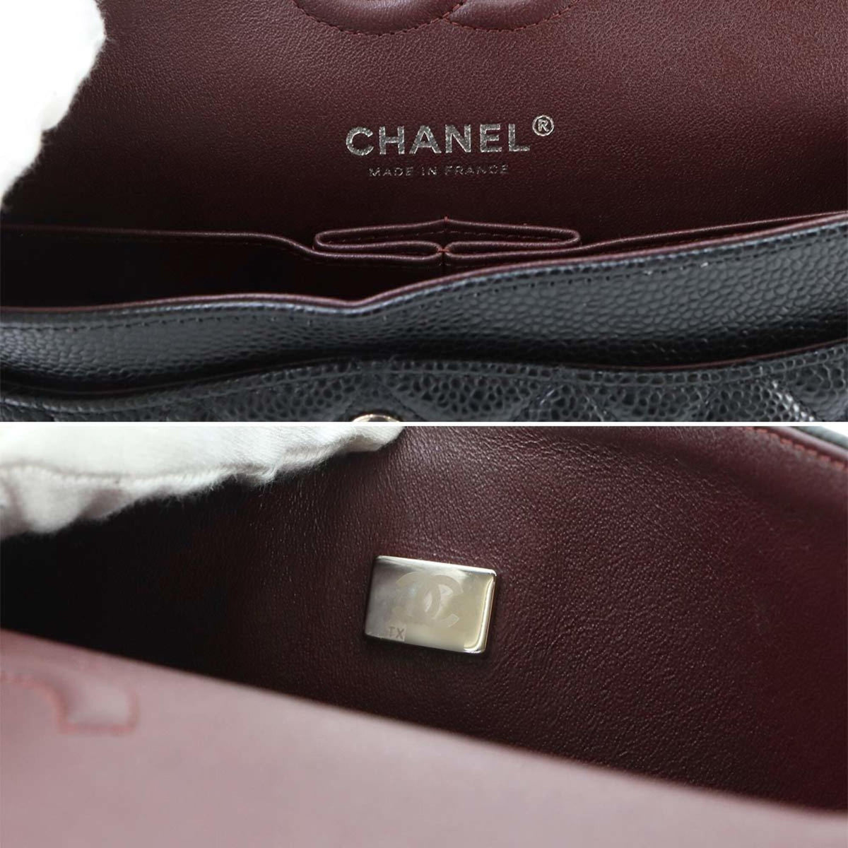 Chanel Black Grained Calfskin Handbag Shoulder Bag (Pre-Owned)