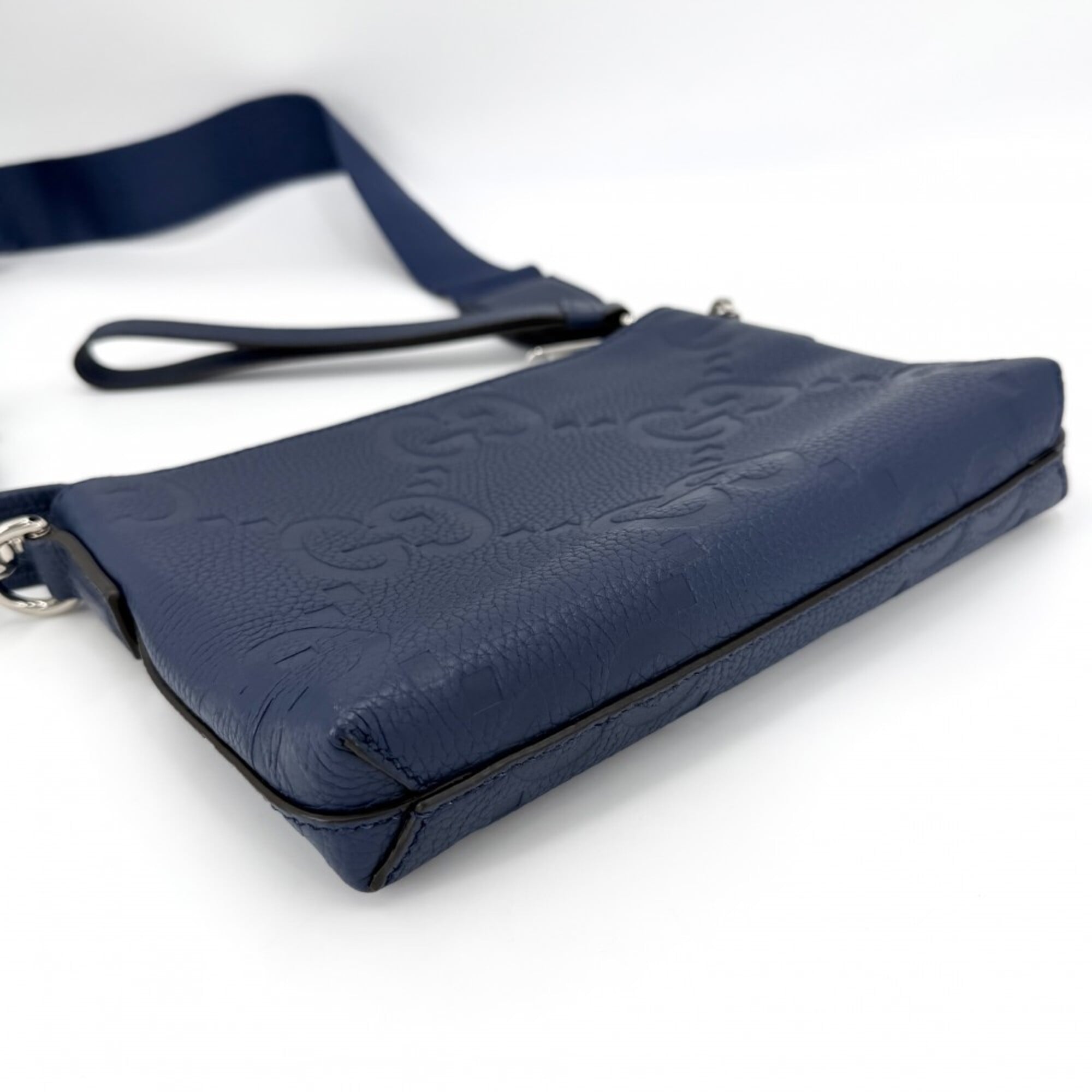 Gucci Blue Leather Clutch Bag Shoulder Bag (Pre-Owned)