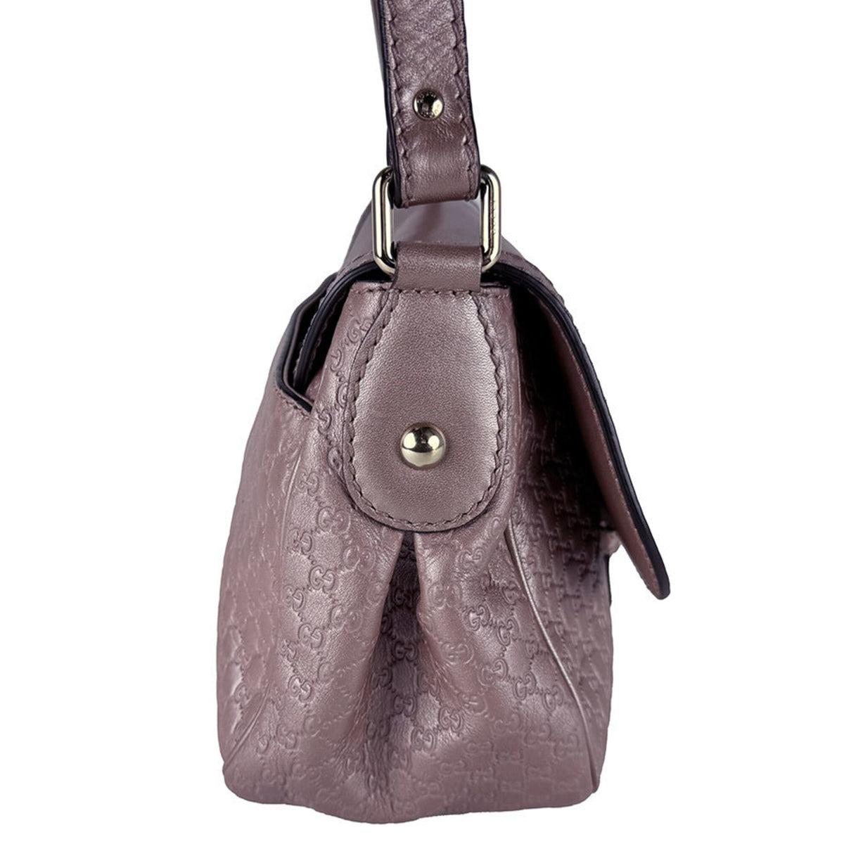 Gucci Metallic Beige Metallic Pink Pink Beige Leather Shoulder Bag (Pre-Owned)