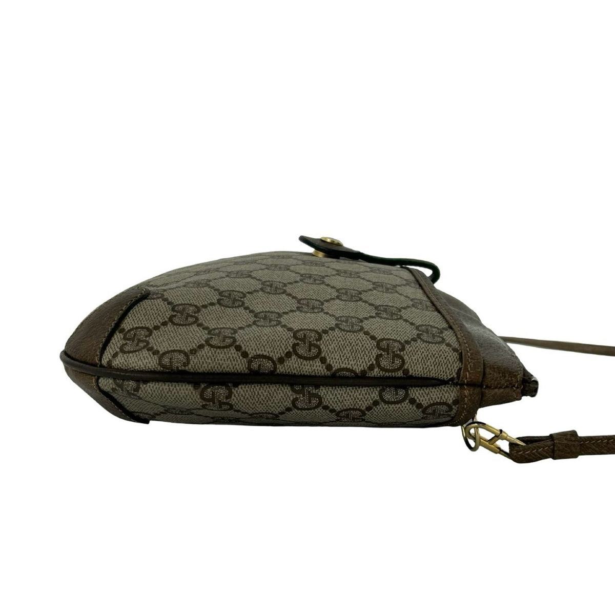 Gucci Brown Green Red Color Pvc Leather Shoulder Bag (Pre-Owned)