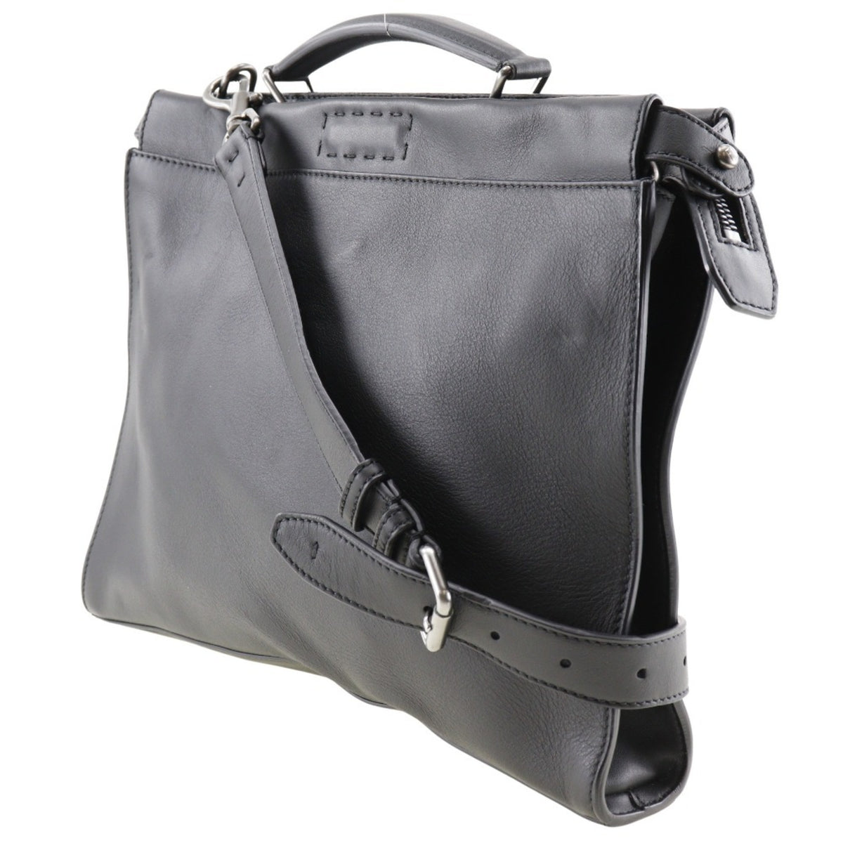 Fendi Peekaboo Black Leather Shoulder Bag (Pre-Owned)