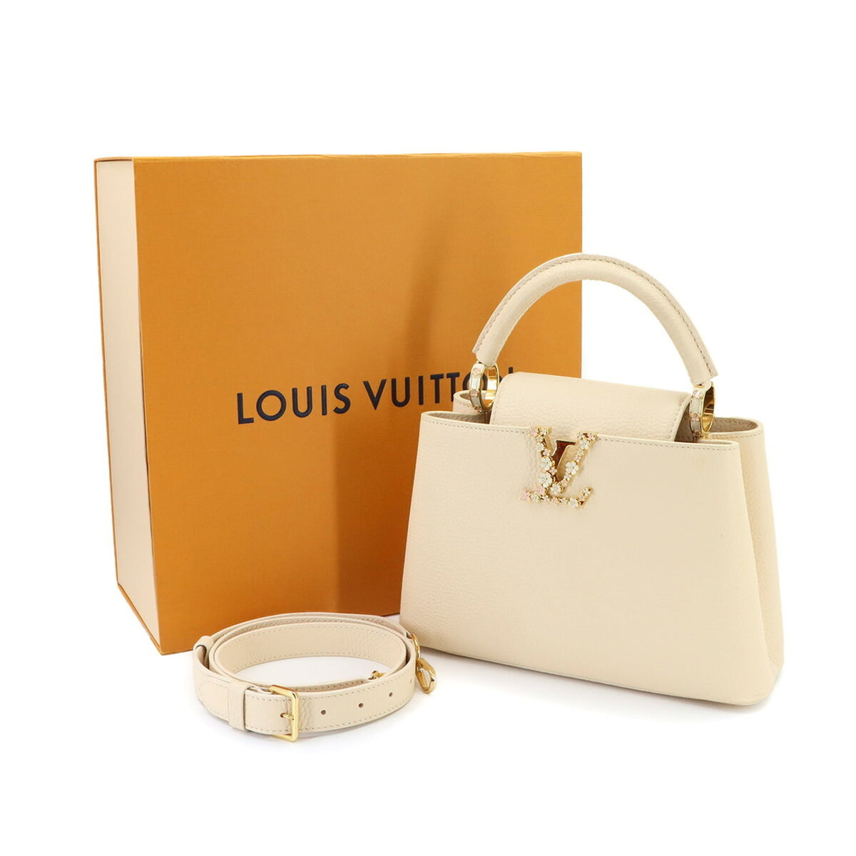 Louis Vuitton Capucines Light Beige Handbag (Pre-Owned)