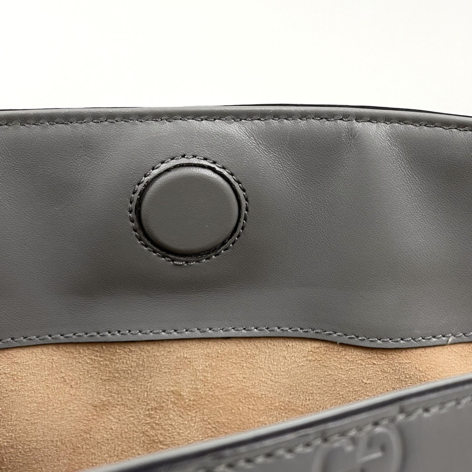Gucci Guccissima Gray Gg Leather Handbag (Pre-Owned)
