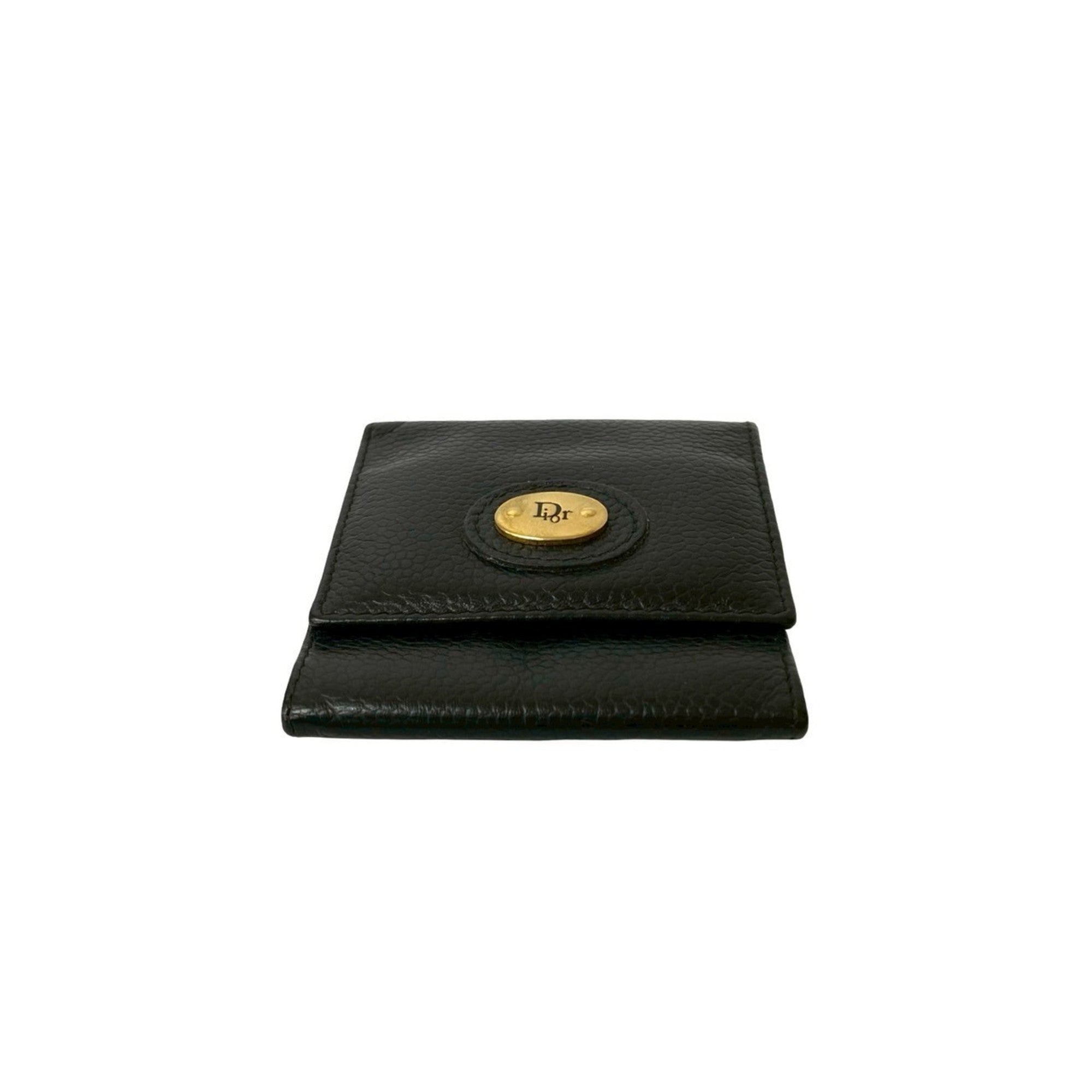 Christian Dior Black Leather Coin Purse/Coin Case (Pre-Owned)