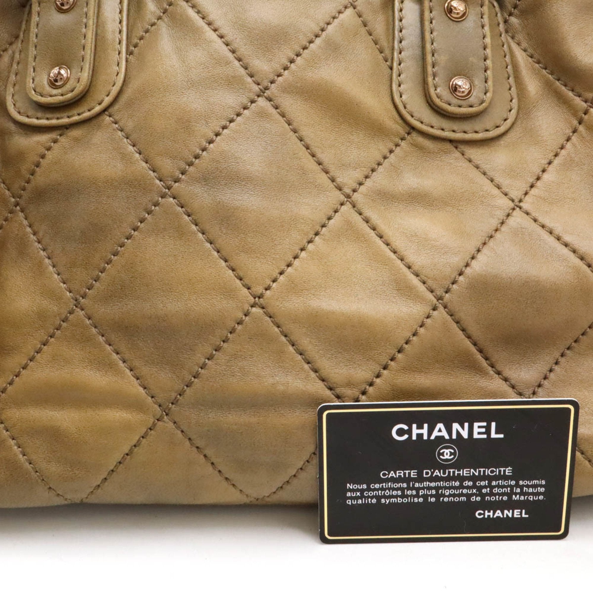 Chanel Brown Leather Boston Bag Tote Bag (Pre-Owned)