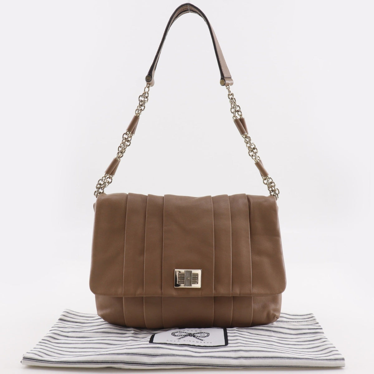Anya Hindmarch Beige Leather Shoulder Bag (Pre-Owned)