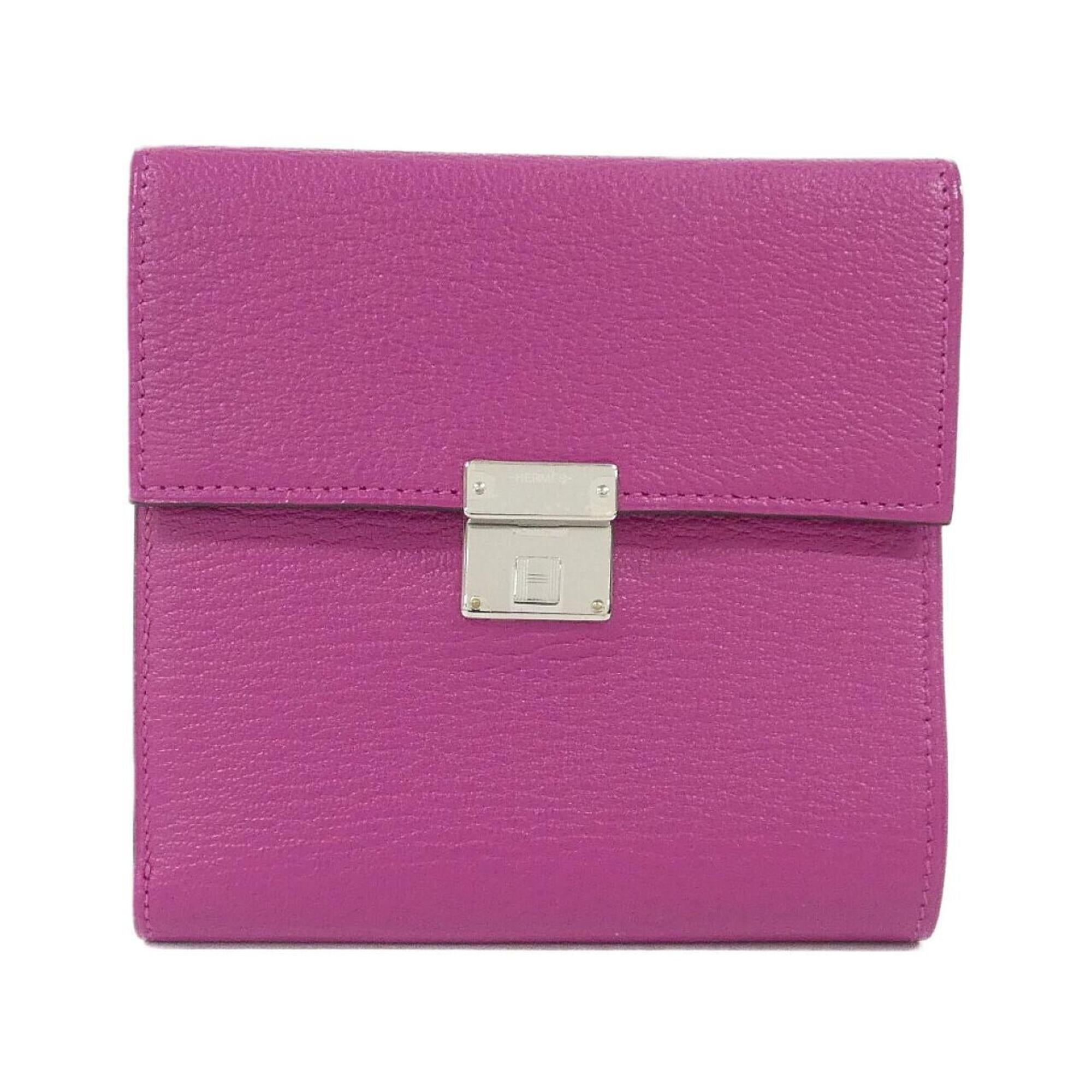 Hermes Rose Purple Chevre Leather Wallet (Bi-Fold) (Pre-Owned)