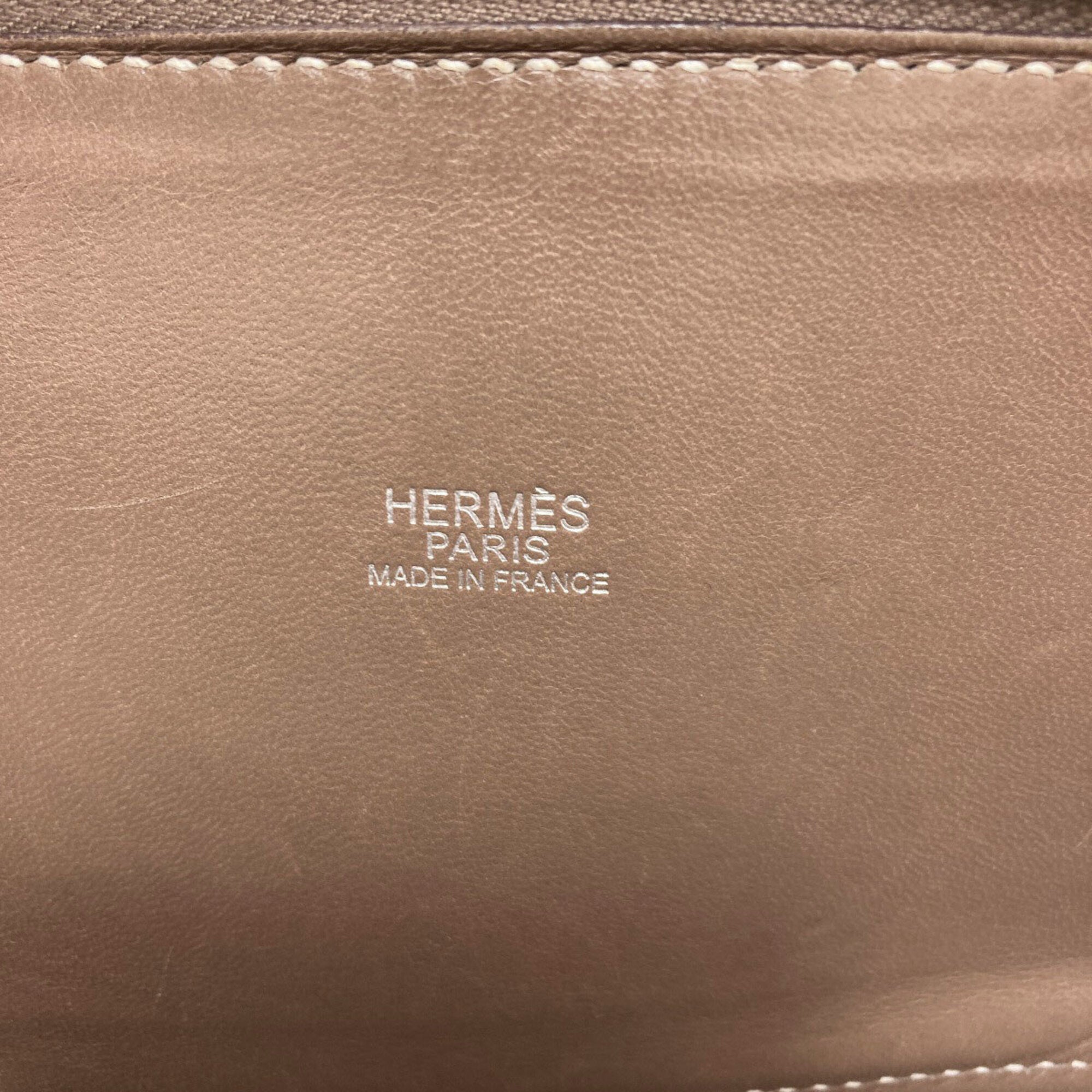 Hermes Etoupe Gray Taurillon Clemence Leather Handbag (Pre-Owned)