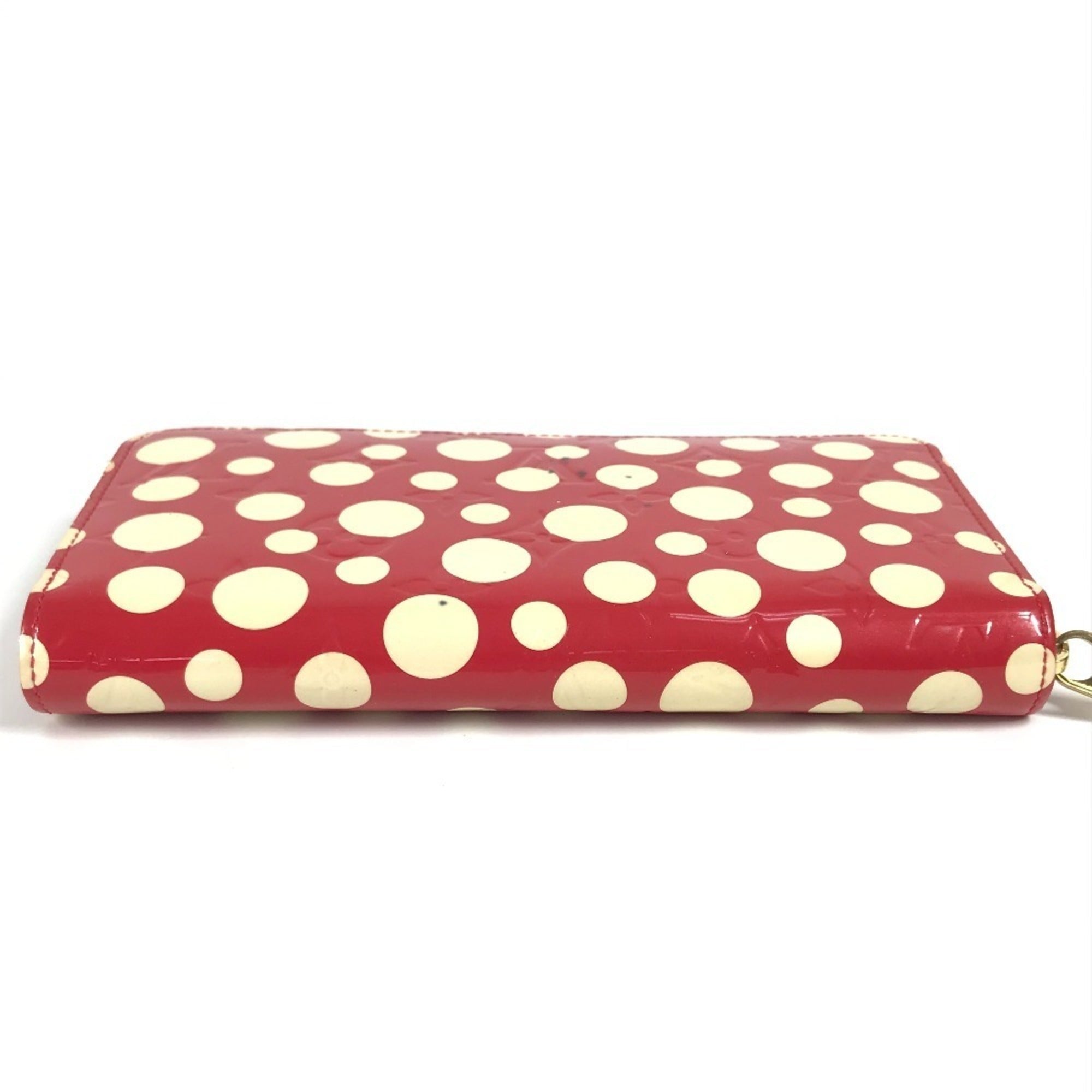 Louis Vuitton Red Color White Patent Leather Long Wallet (Bi-Fold) (Pre-Owned)