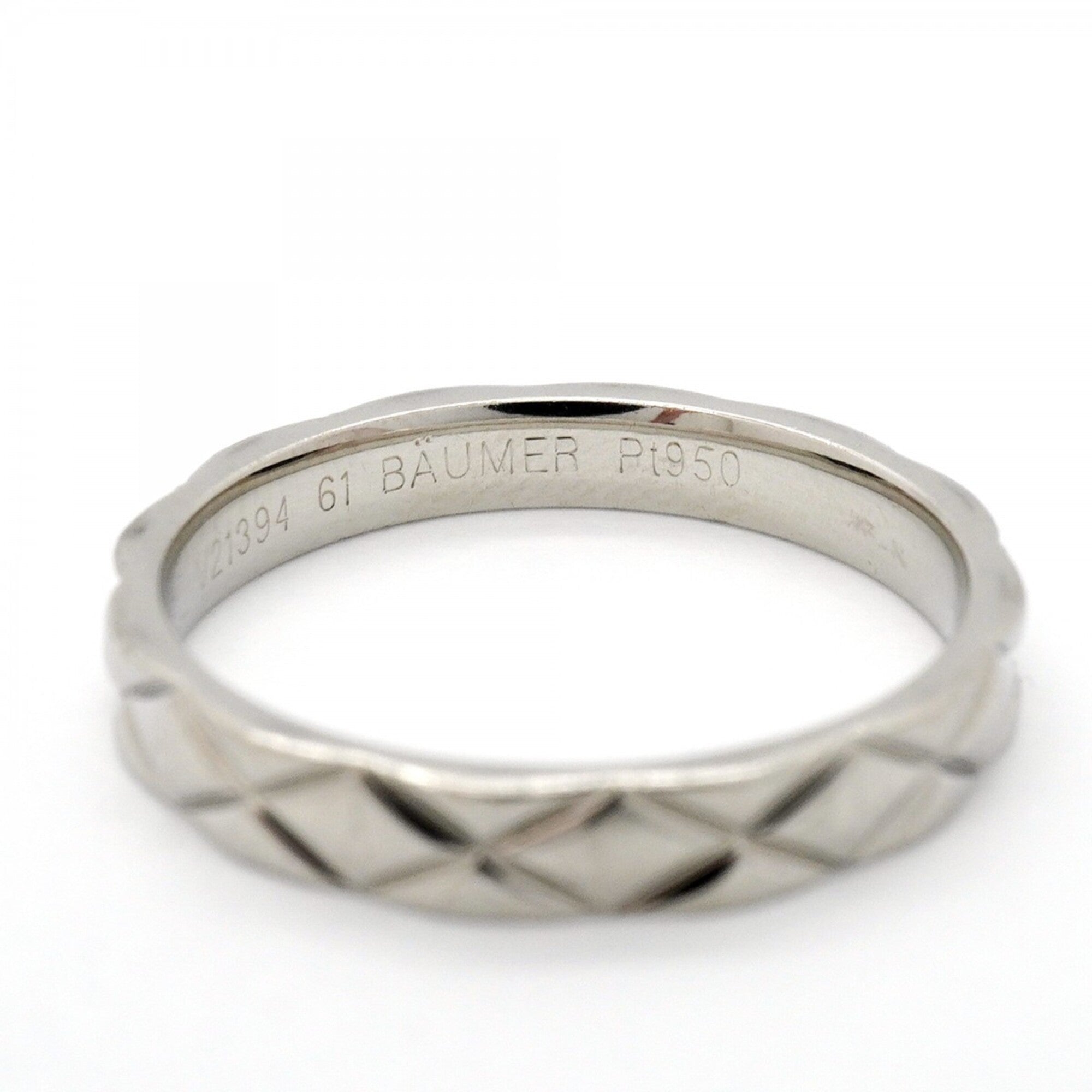 Chanel Platinum 950 Band Ring (Pre-Owned)