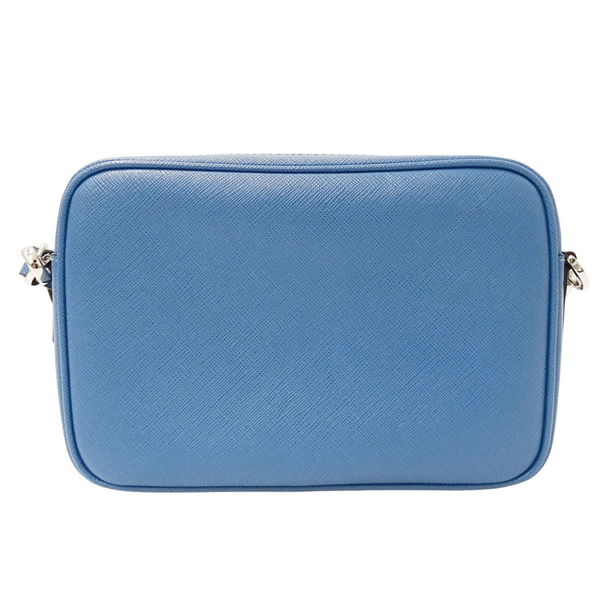 Prada Light Blue Saffiano Handbag Pouch Shoulder Bag (Pre-Owned)