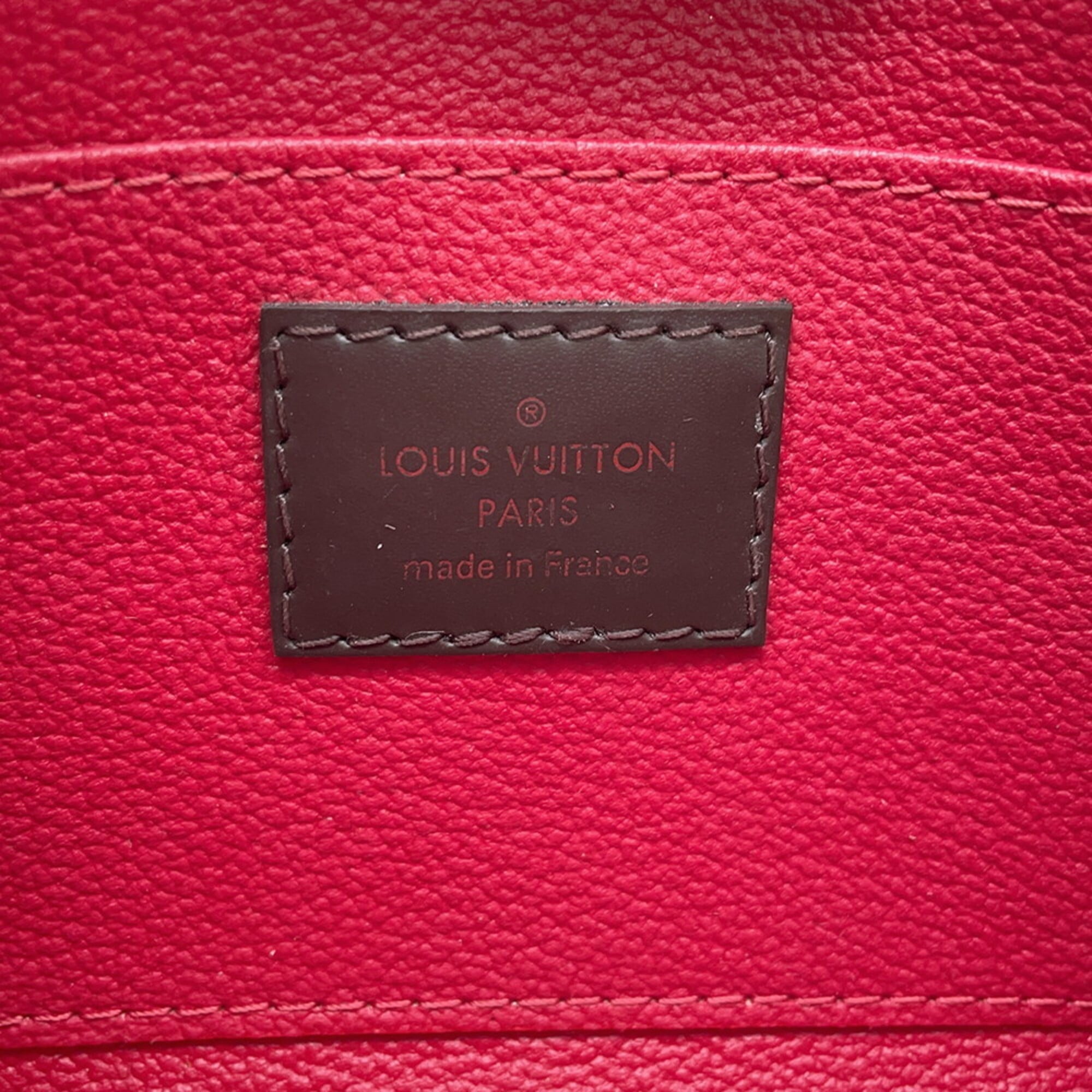 Louis Vuitton Damier Damier Canvas Ebene Red Color Handbag Pochette (Pre-Owned)