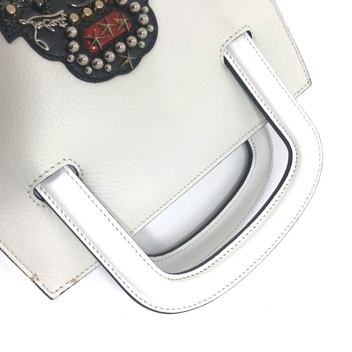 Christian Louboutin White Leather Tote Bag (Pre-Owned)
