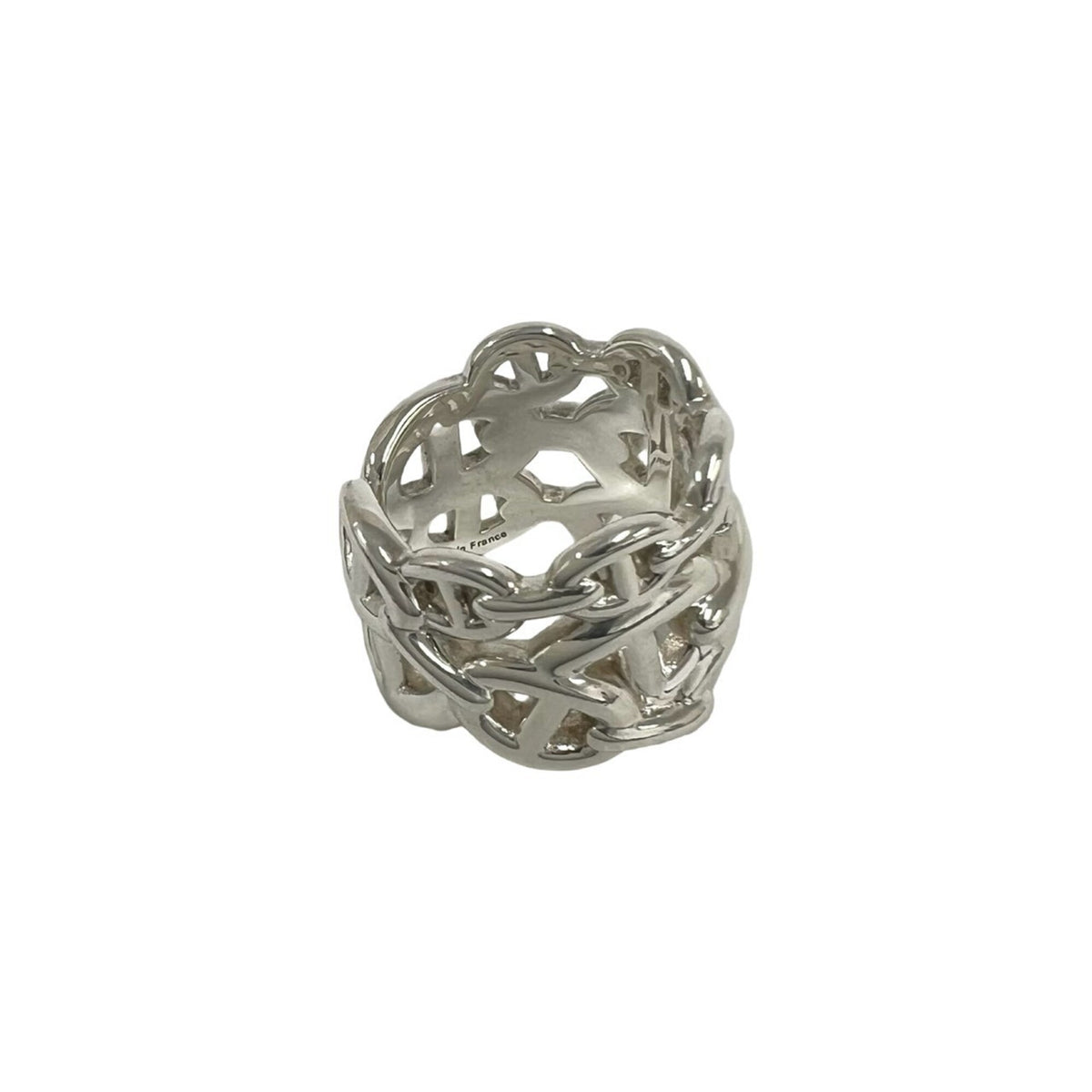 Hermes Silver Silver 925 Band Ring (Pre-Owned)