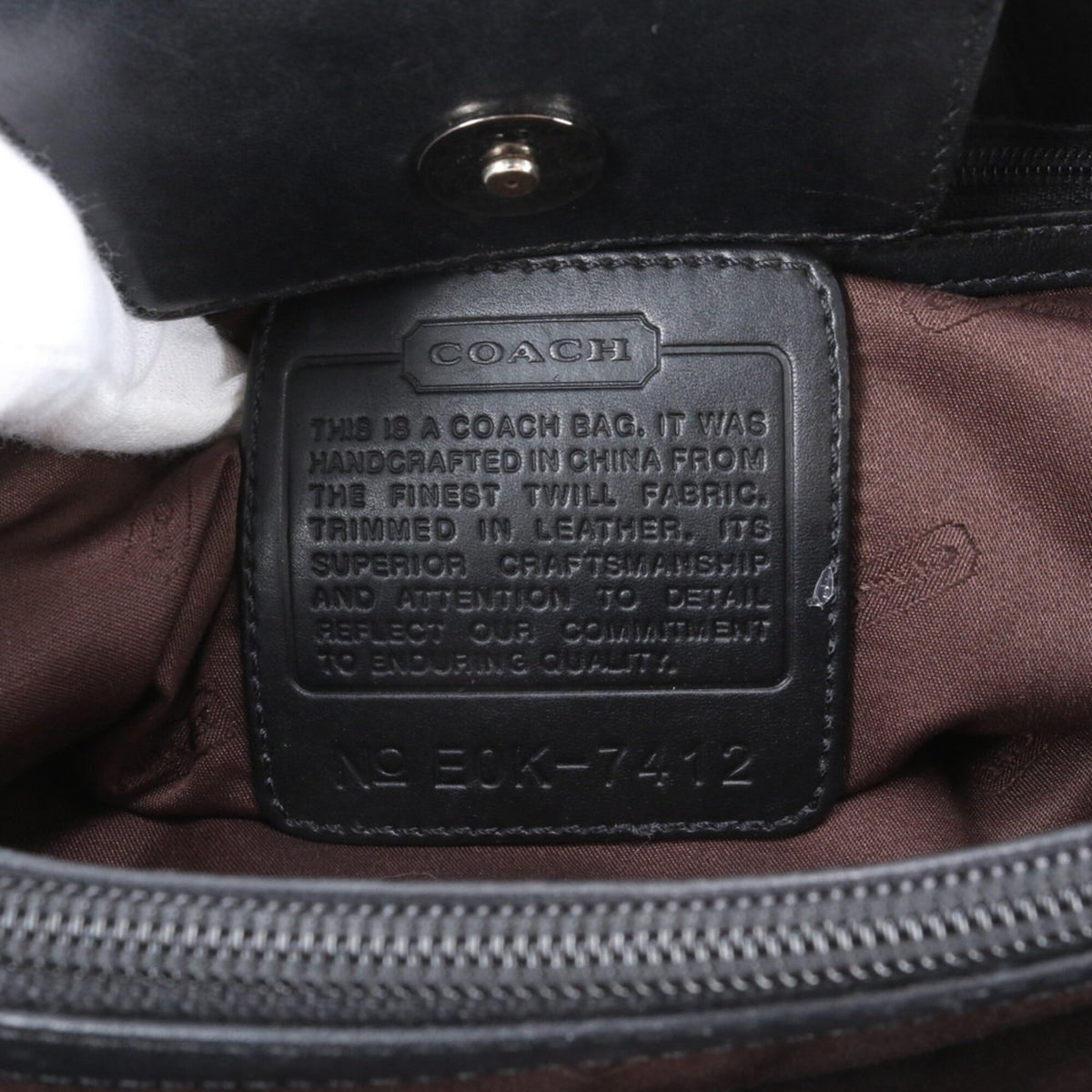 Coach Black Leather Nylon Handbag Shoulder Bag (Pre-Owned)