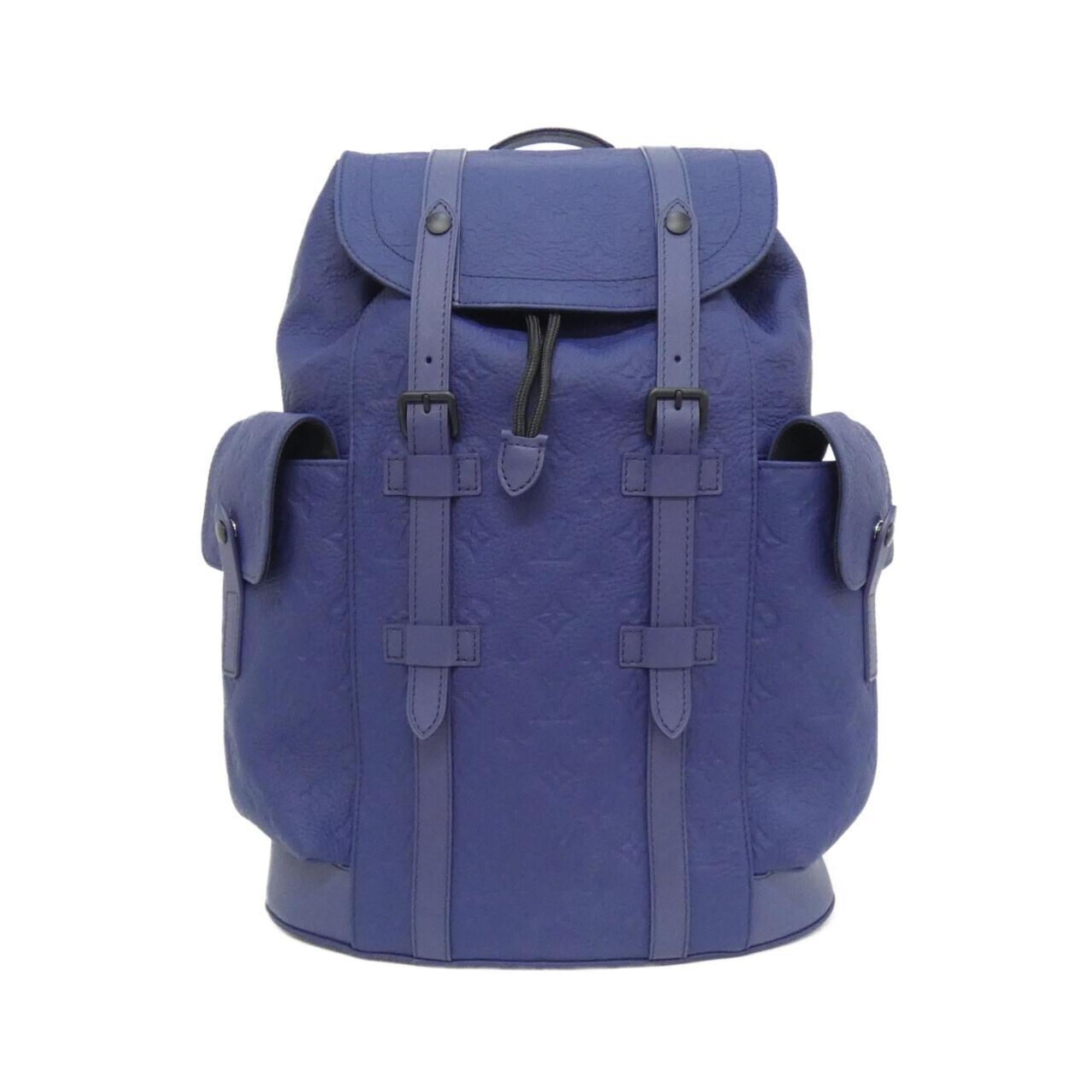 Louis Vuitton Black Blue Leather Backpack (Pre-Owned)