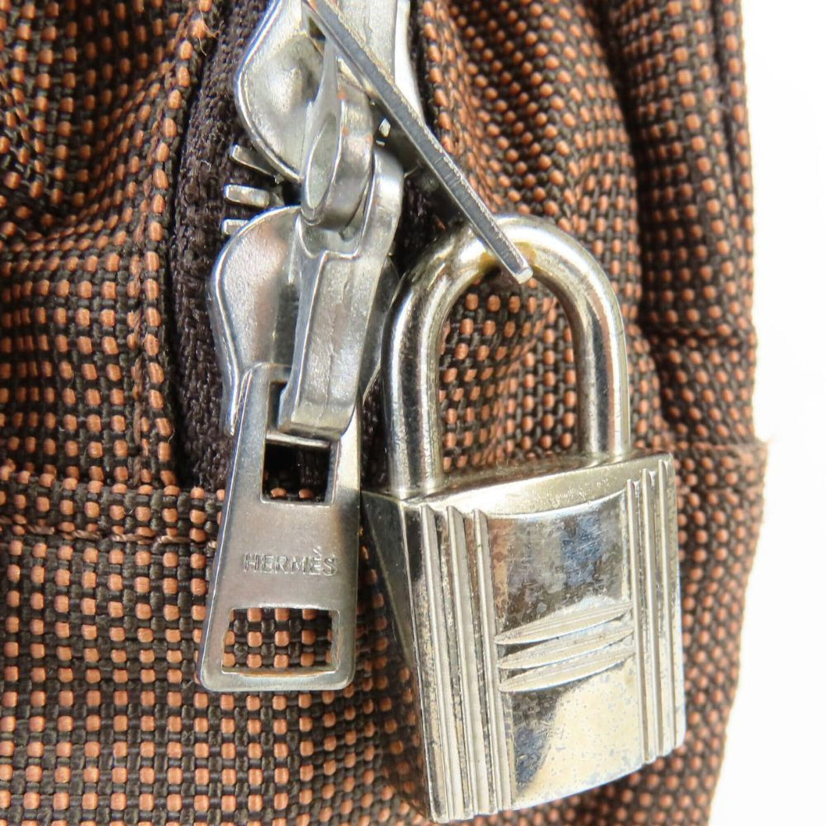 Hermes Brown Polyester Tote Bag (Pre-Owned)