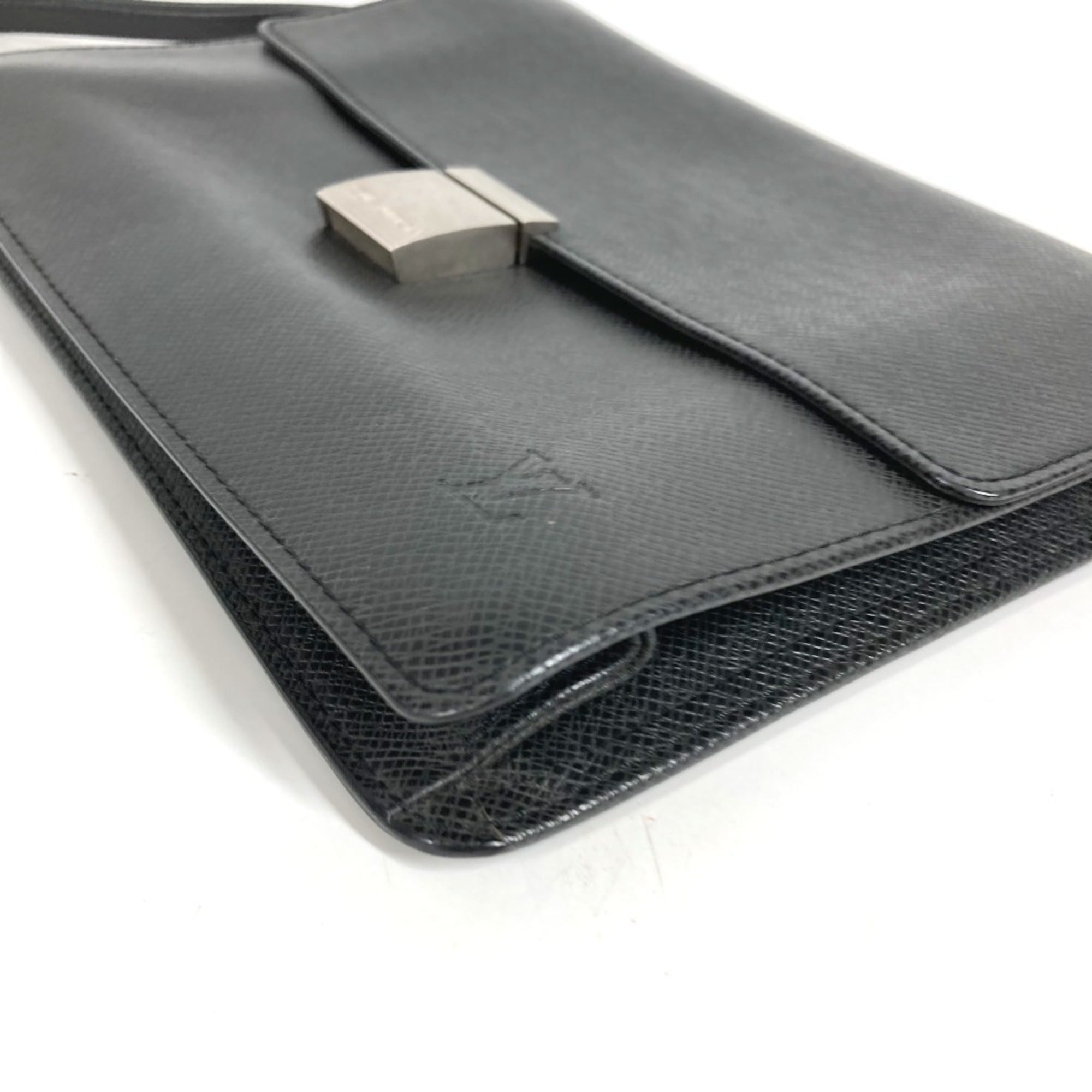Louis Vuitton Ardoise Black Galle Taiga Leather Clutch Bag Handbag Pouch (Pre-Owned)