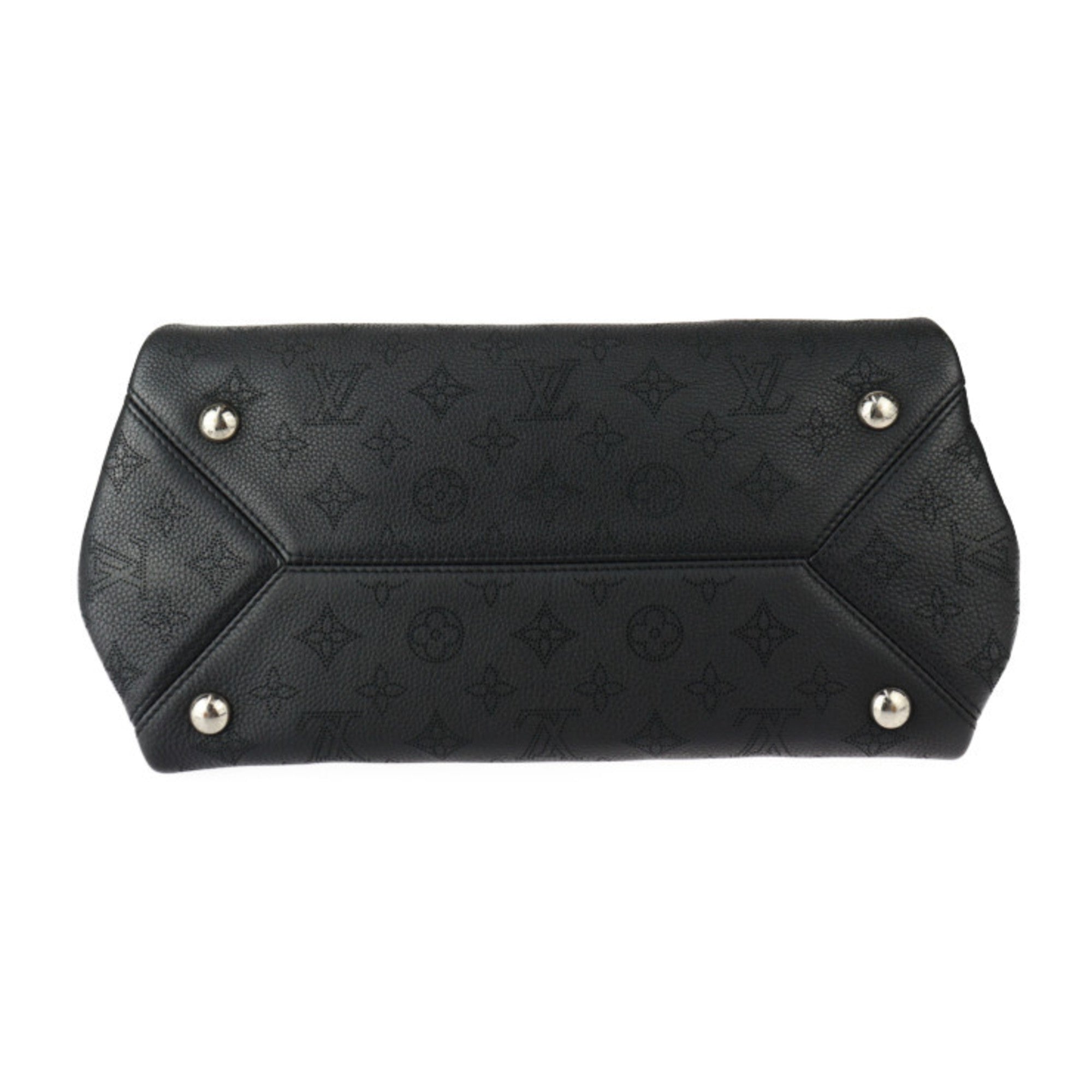 Louis Vuitton Black Leather Handbag Shoulder Bag Tote Bag (Pre-Owned)