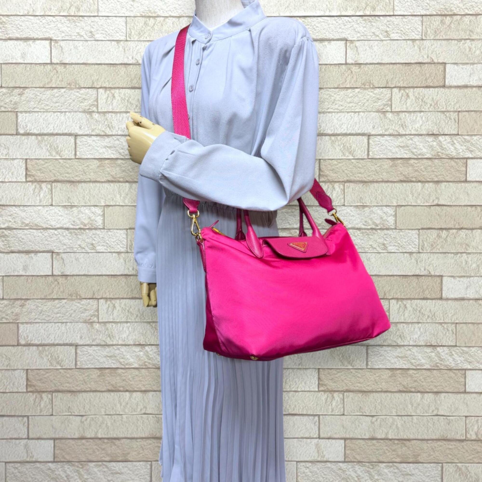 Prada Pink Nylon Shoulder Bag (Pre-Owned)