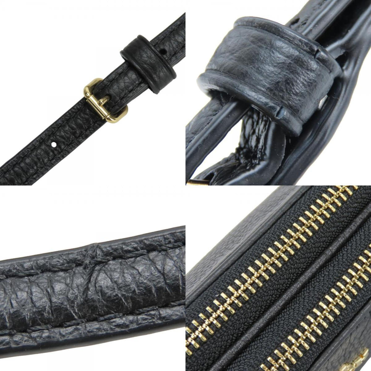 Coach Black Leather Pochette Shoulder Bag (Pre-Owned)