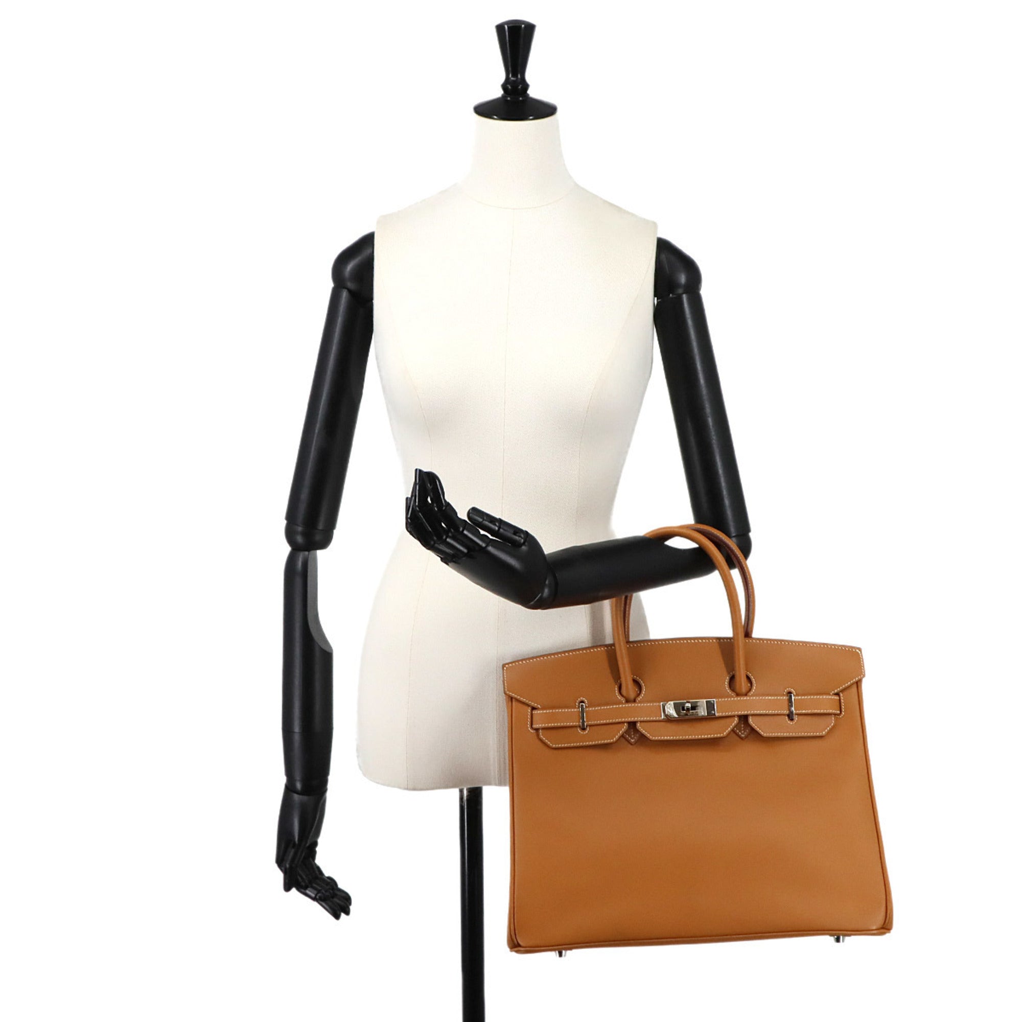 Hermes Green Natural Barenia Leather Handbag (Pre-Owned)