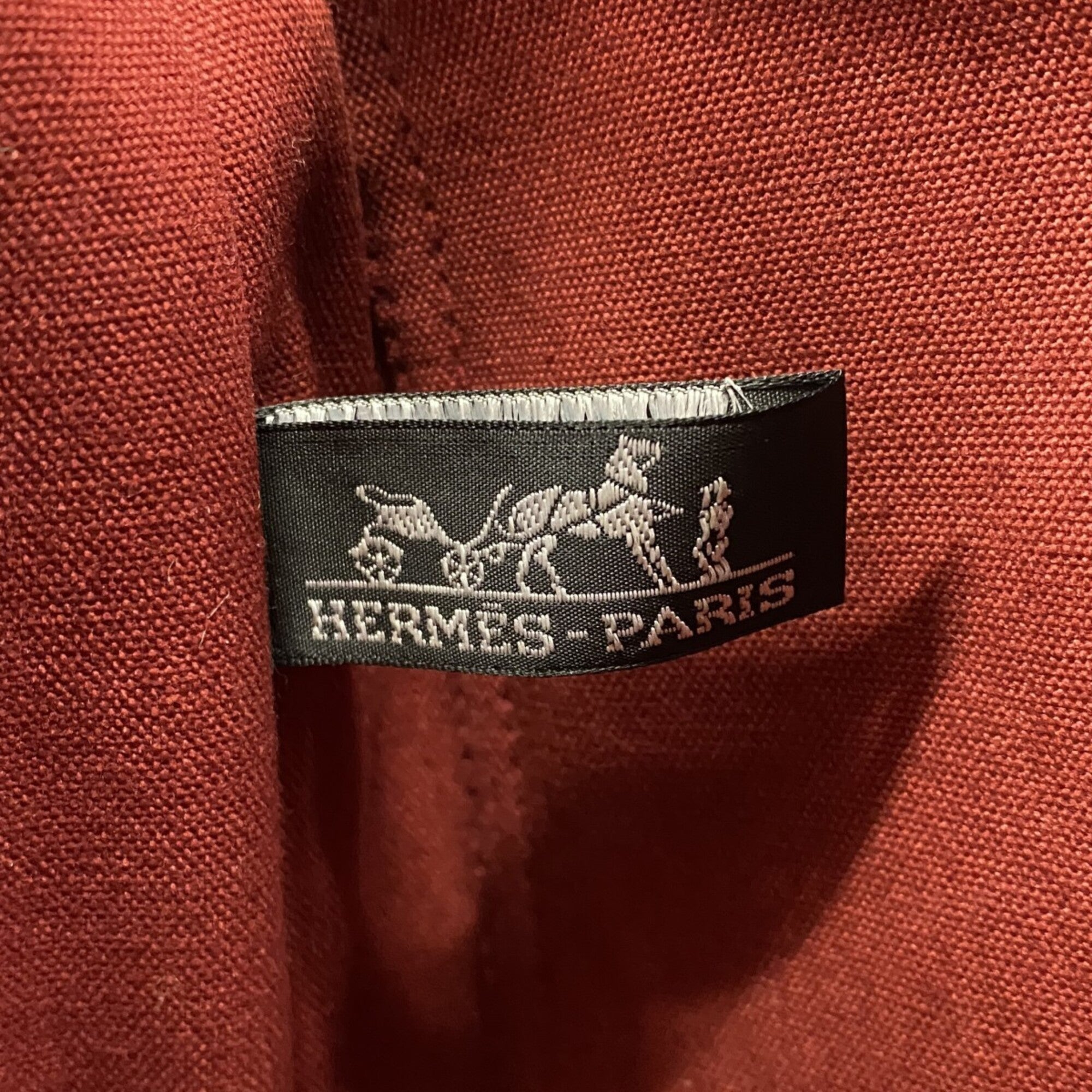 Hermes Red Color Canvas Tote Bag (Pre-Owned)
