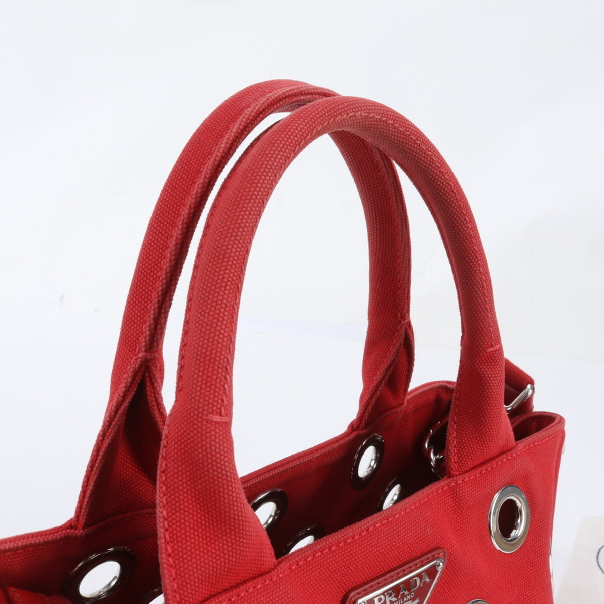 Prada Red Color Shoulder Bag Tote Bag (Pre-Owned)