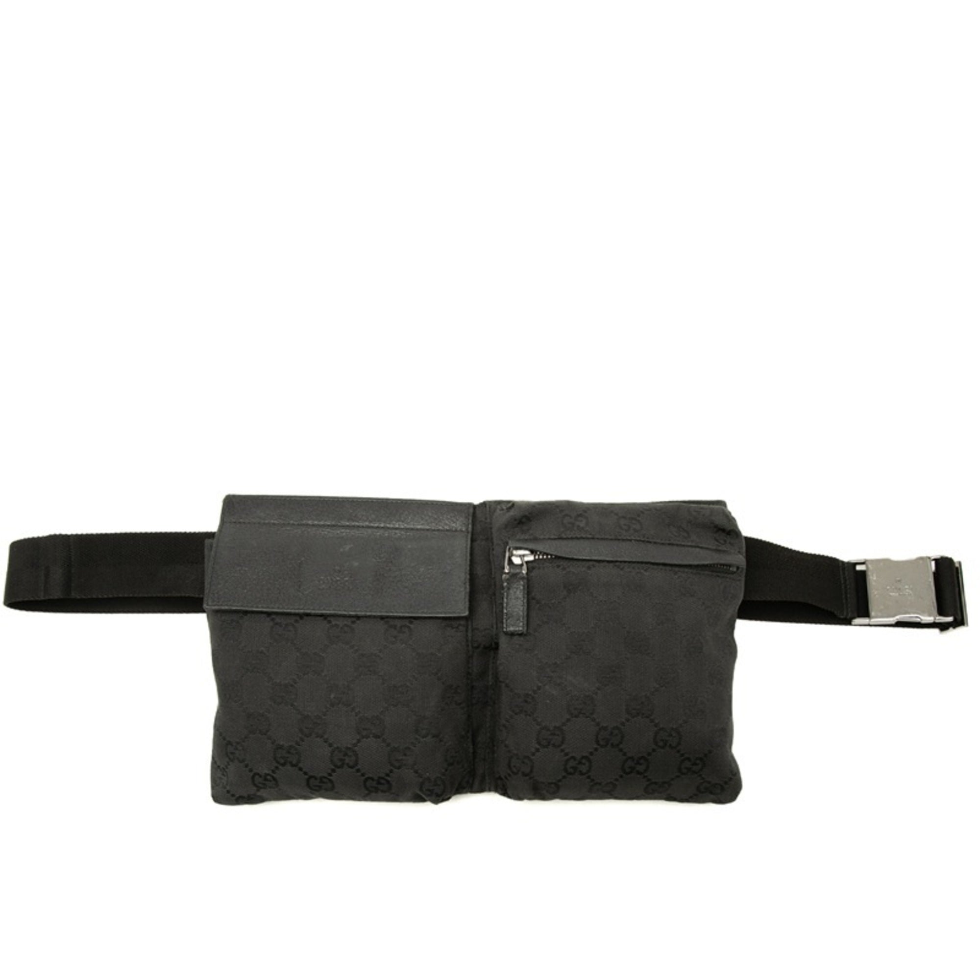 Gucci Black Canvas Leather Fanny Pack (Pre-Owned)