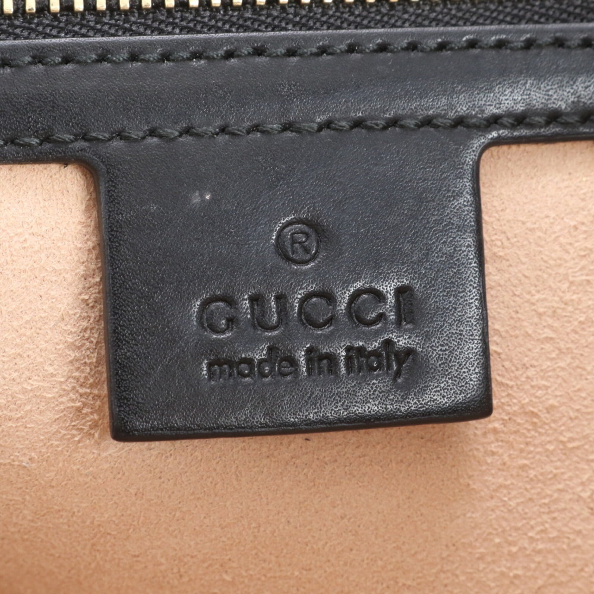 Gucci Brown Leather Coated Canvas Handbag Shoulder Bag Tote Bag (Pre-Owned)