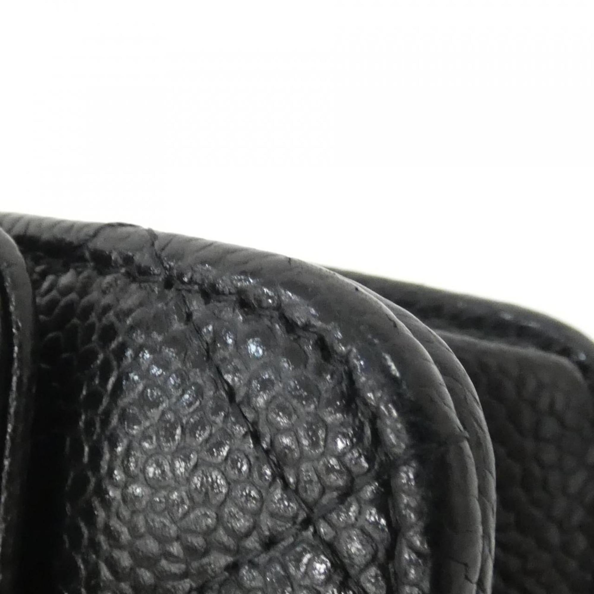 Chanel Black Grained Calfskin Chain/Shoulder Wallet (Pre-Owned)