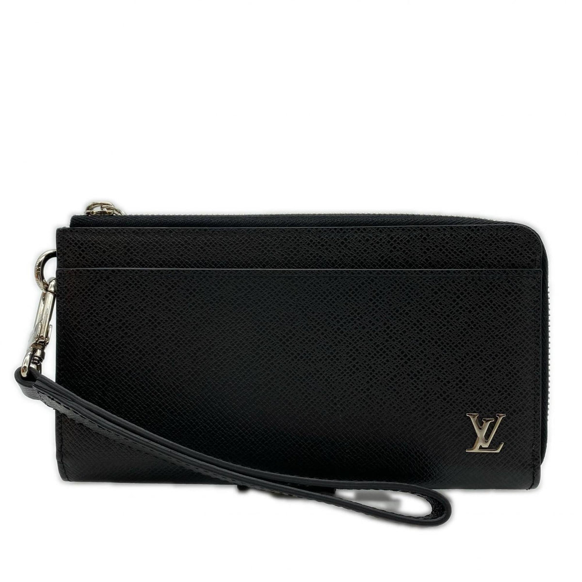 Louis Vuitton Taiga Black Leather Long Wallet (Bi-Fold) (Pre-Owned)