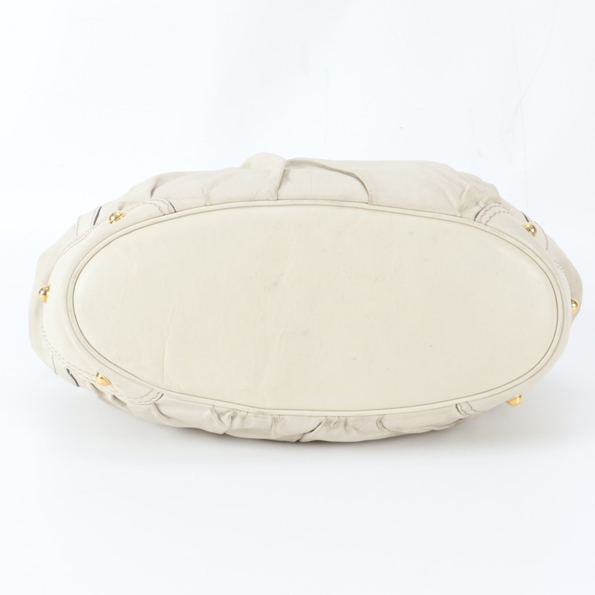 Gucci Horsebit Beige Leather Handbag Tote Bag (Pre-Owned)