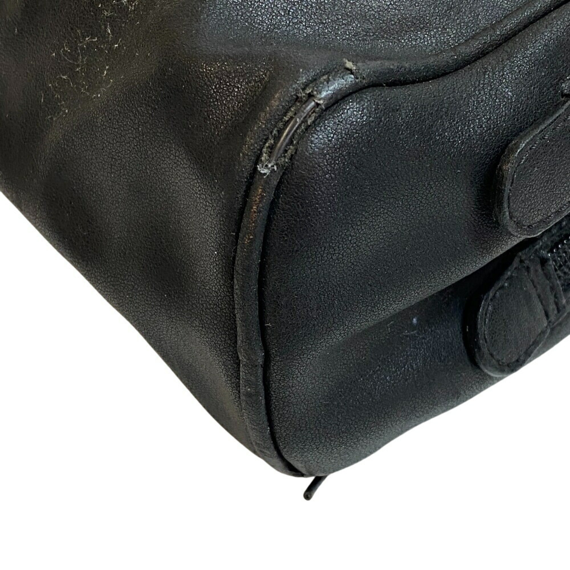 Versace Black Leather Clutch Bag (Pre-Owned)