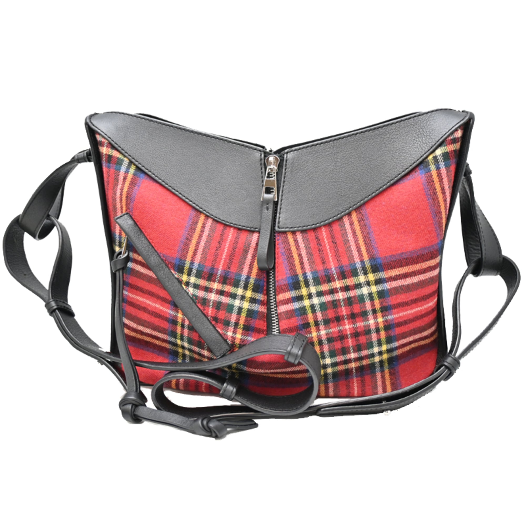 Loewe Black Multi-Color Red Color Leather Wool Shoulder Bag (Pre-Owned)