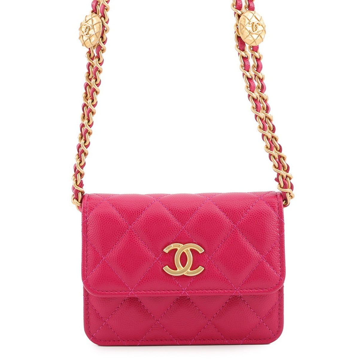 Chanel Pink Grained Calfskin Handbag Shoulder Bag (Pre-Owned)