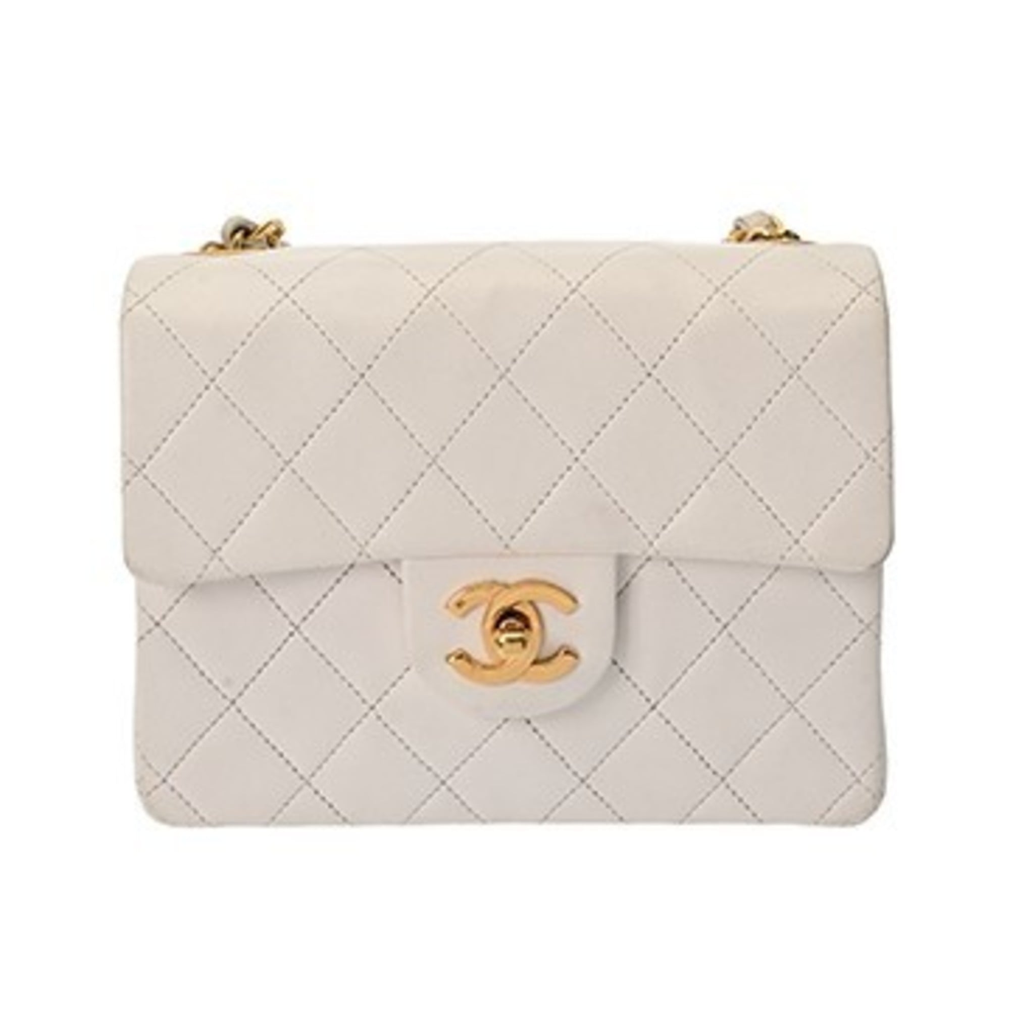 Chanel White Leather Shoulder Bag (Pre-Owned)