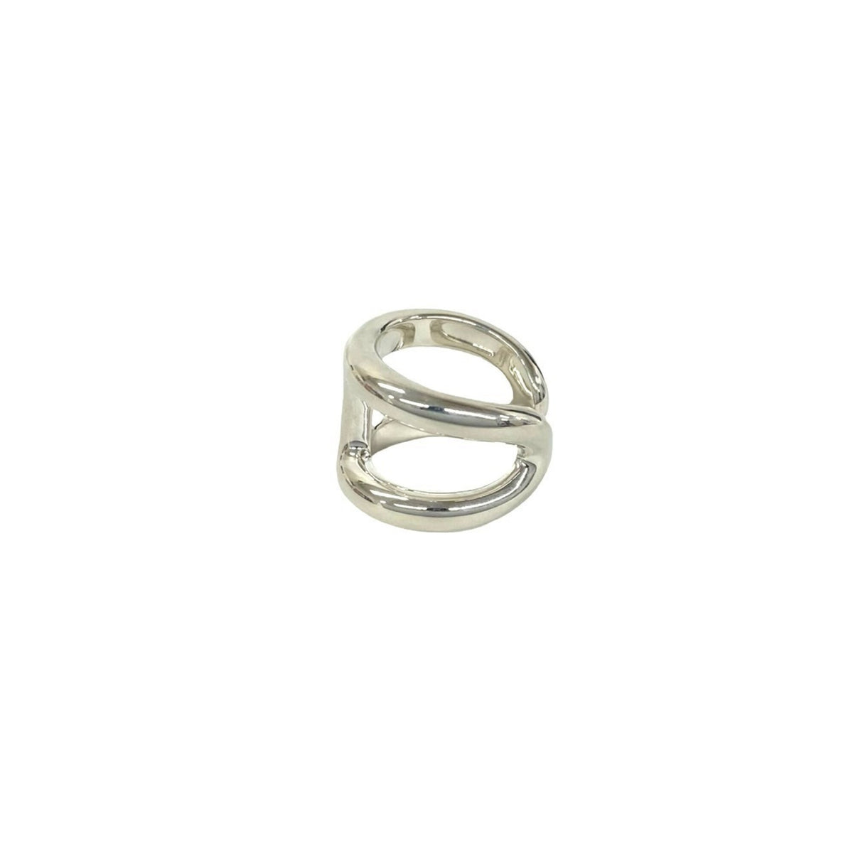 Hermes Silver Silver 925 Band Ring (Pre-Owned)