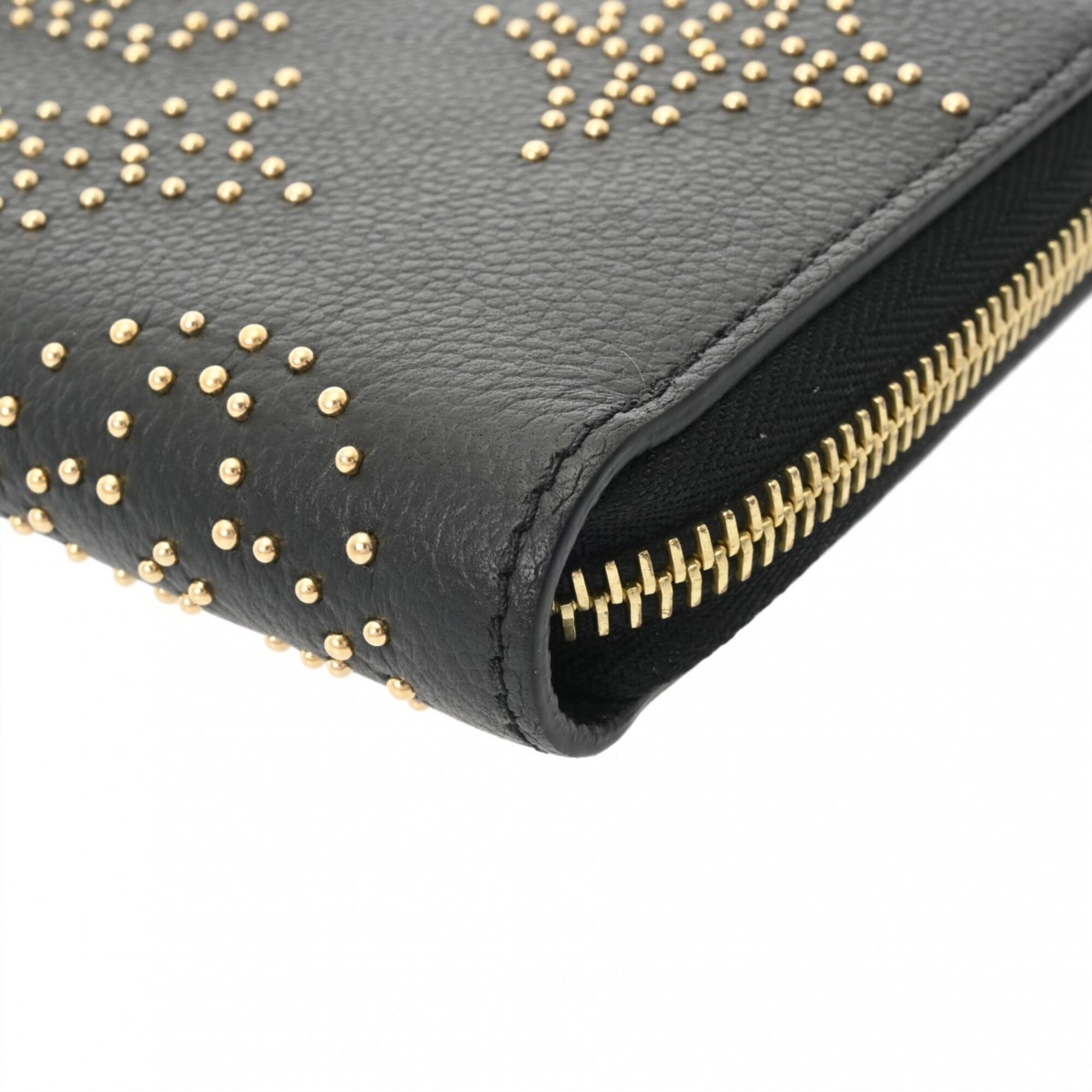 Louis Vuitton Noir Leather Long Wallet (Bi-Fold) (Pre-Owned)